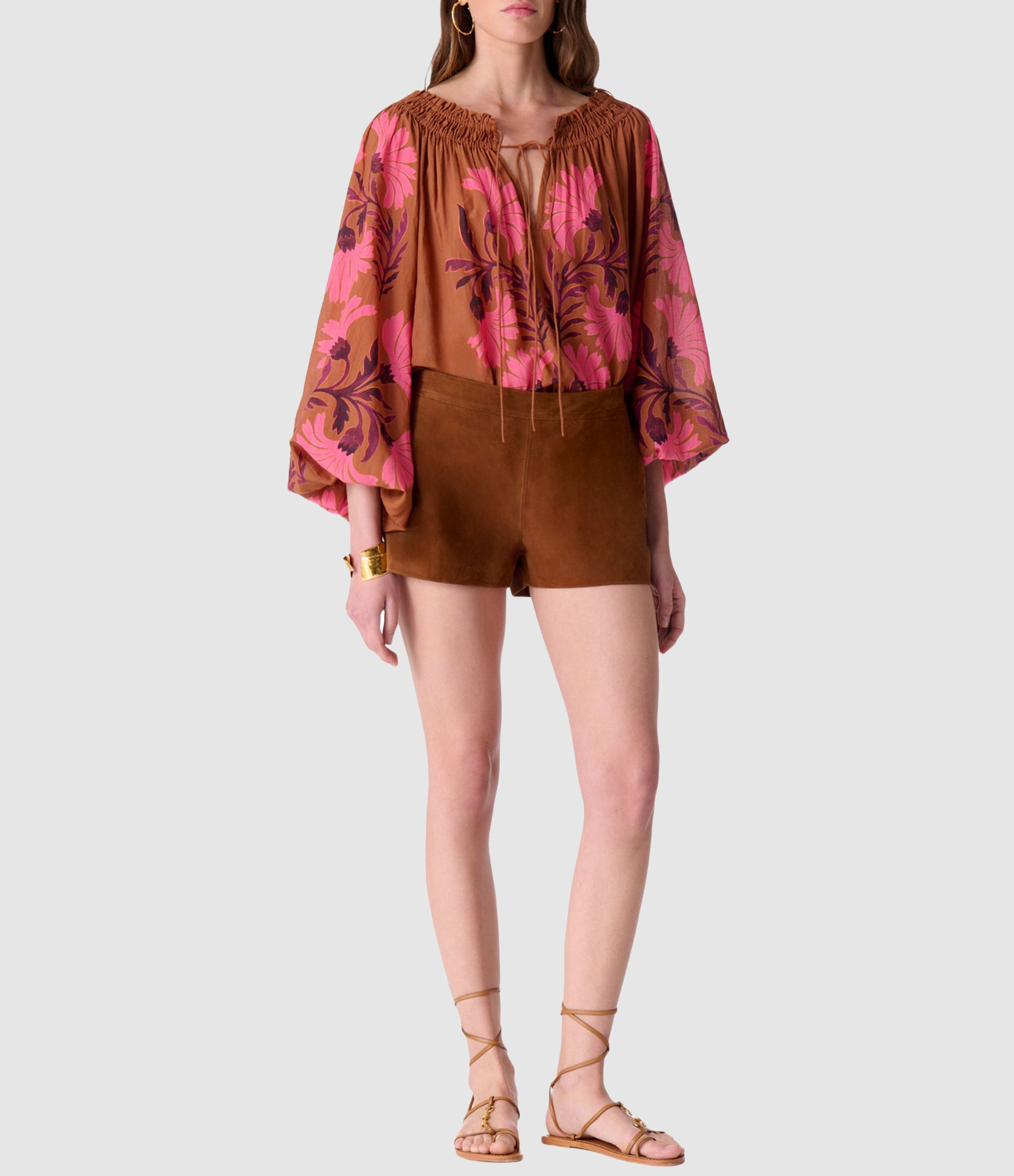 Eris Chocolate Suede Shorts, Deià Capsule Collection