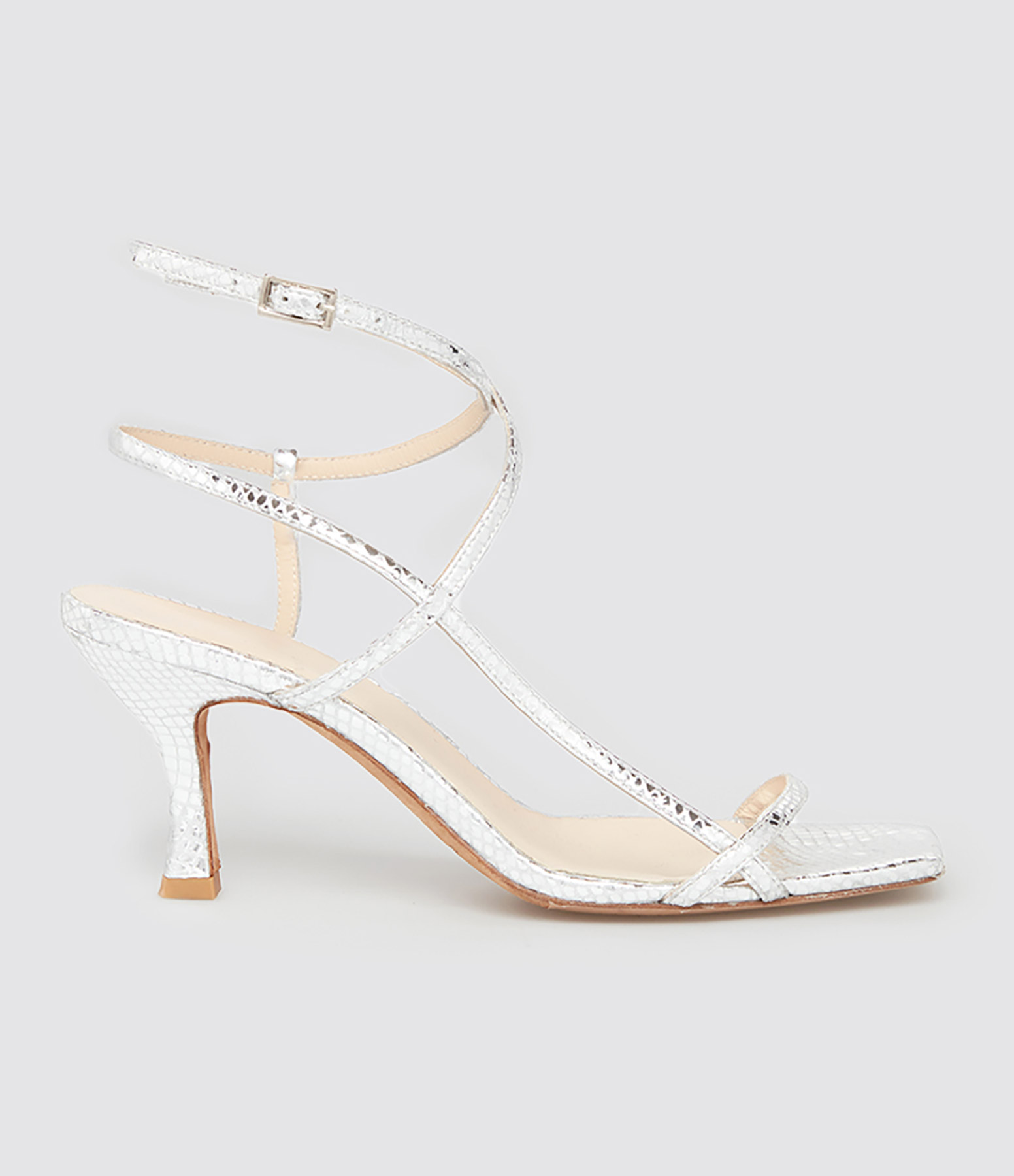 Sublim Double Leather Vipera Sandals in Silver