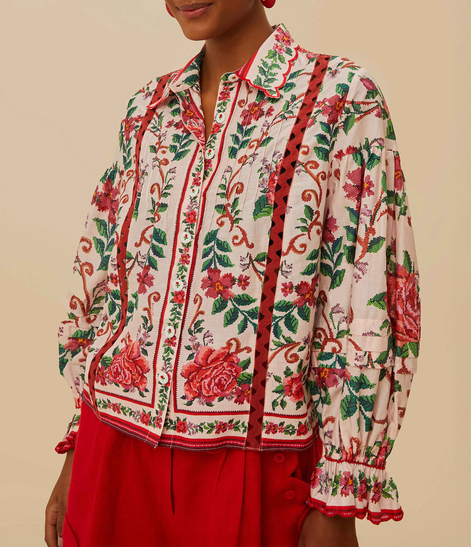 Flower Tapestry Pink Shirt
