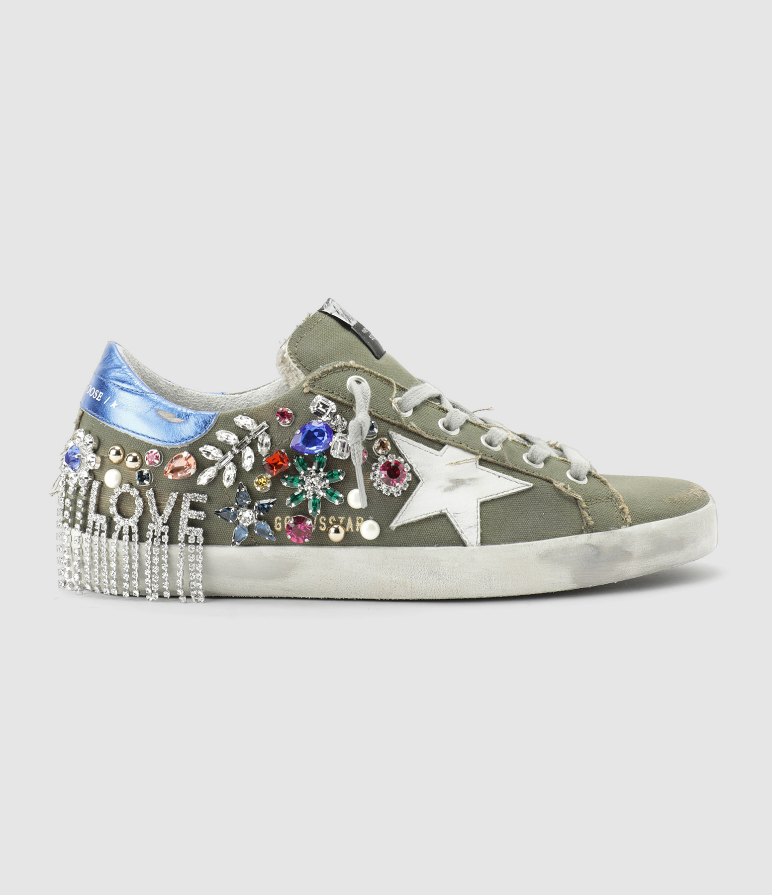 Super-Star Canvas Crystal Violet Silver Trainers