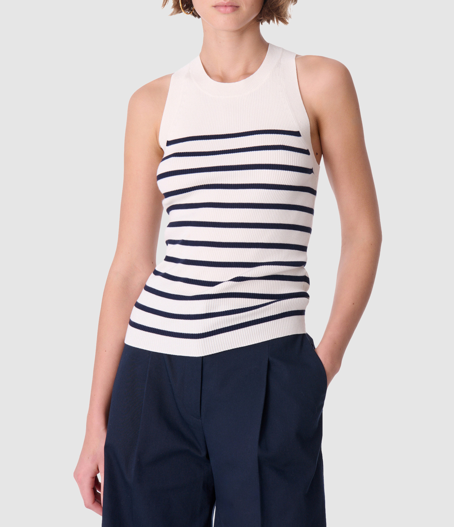 Edea Top in Ecru and Navy