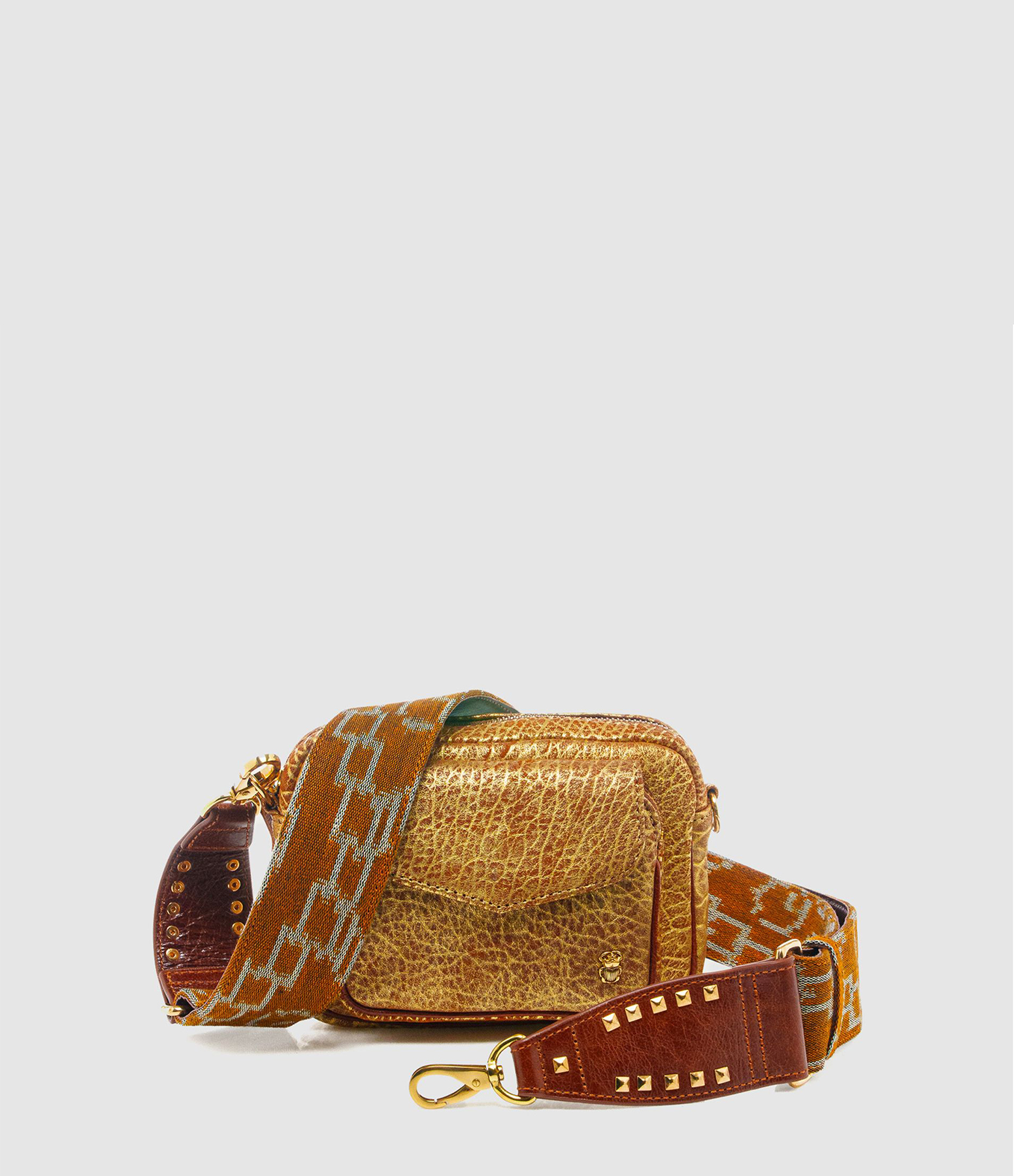 Baby Charly Bubble Leather Bag in Antique Gold