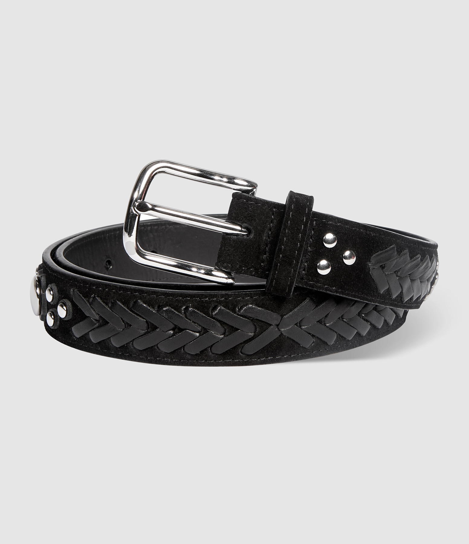 Black Suede Leather Belt, Gaucho Collection