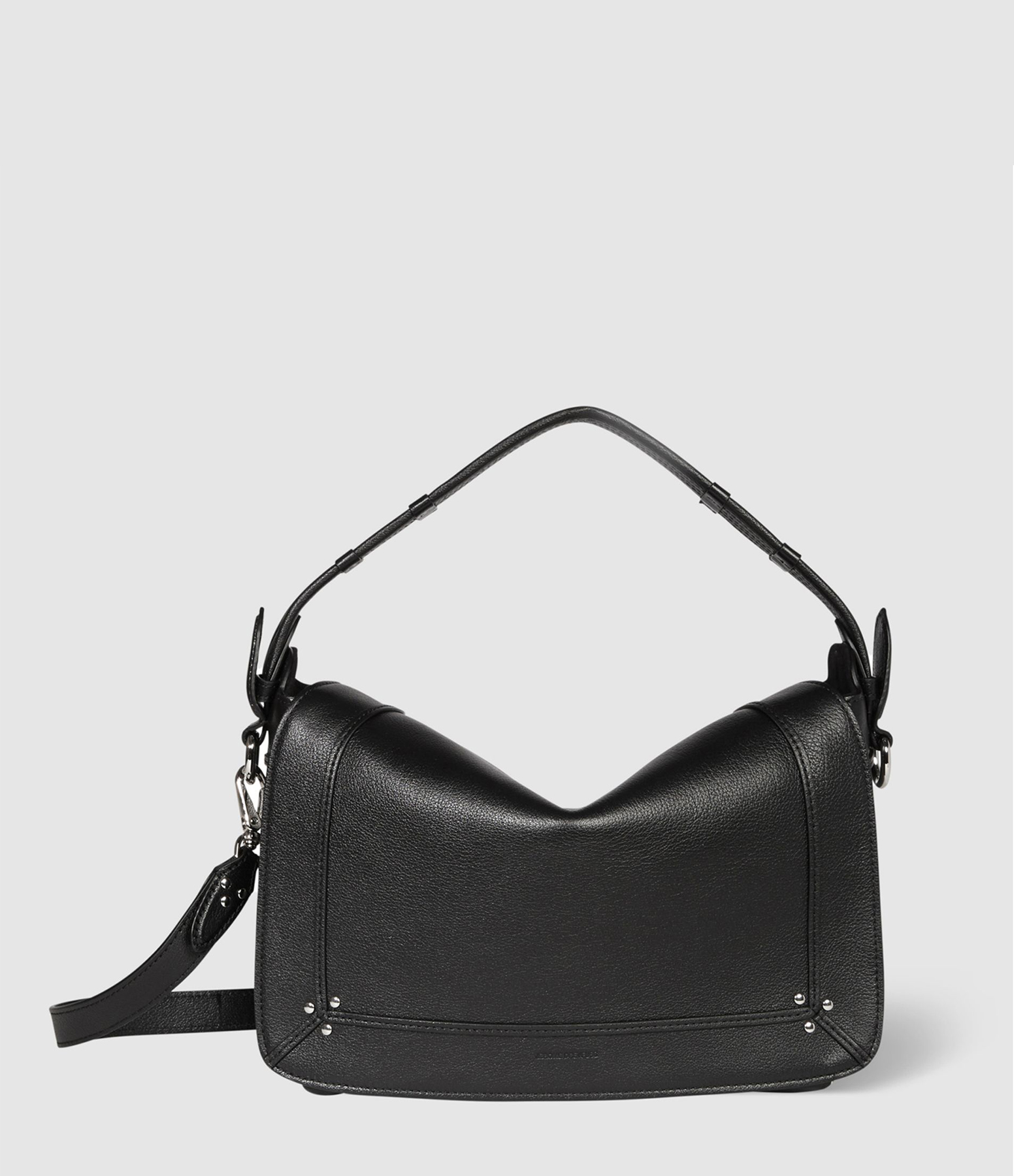 Pepito M Bag – Black Leather with Silver Accents