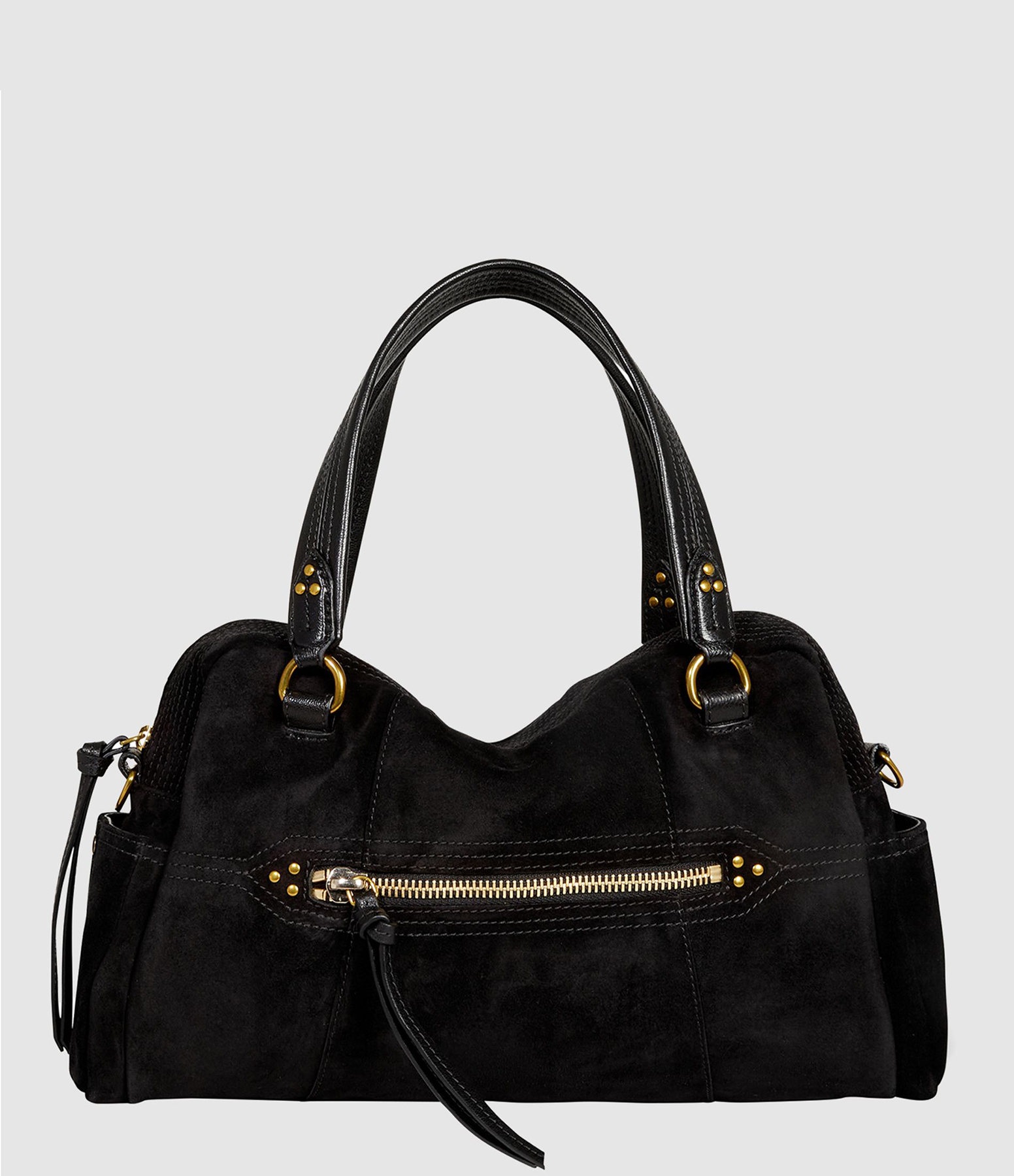 Black Leather Lucky Bowling Bag