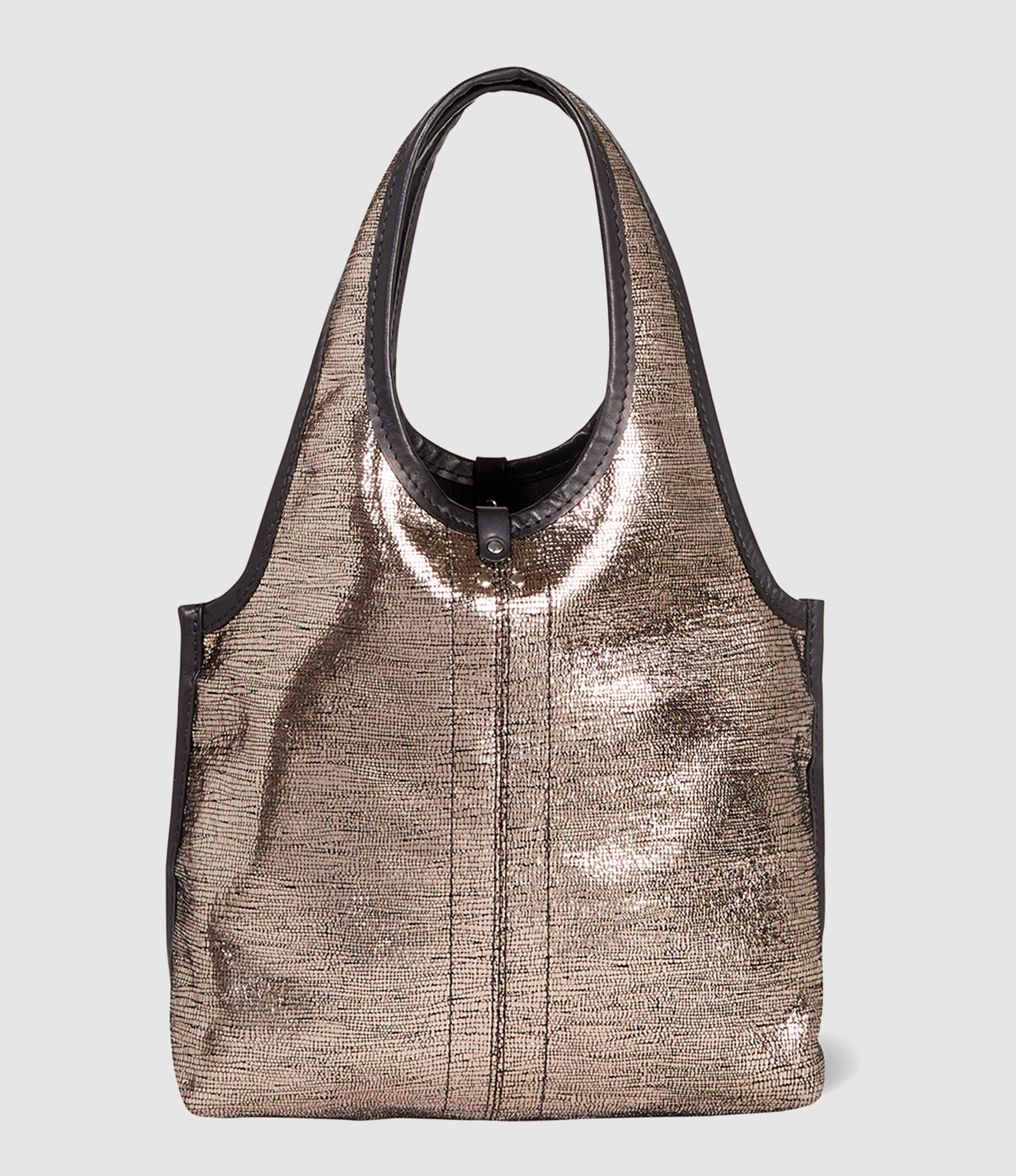 Paco S Bag in Champagne-coloured Lamé Leather