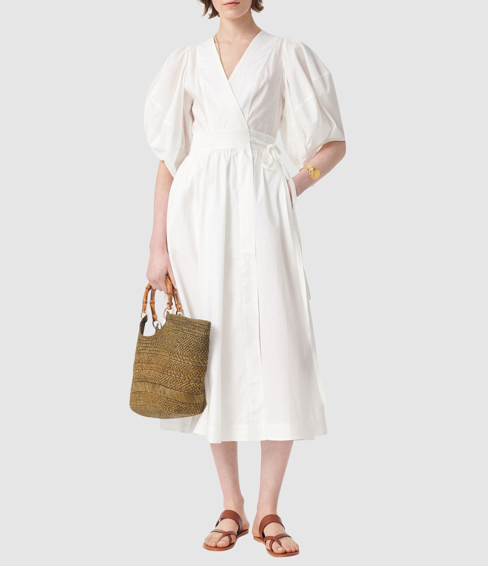 Geliane Mid-Length Dress in Ecru
