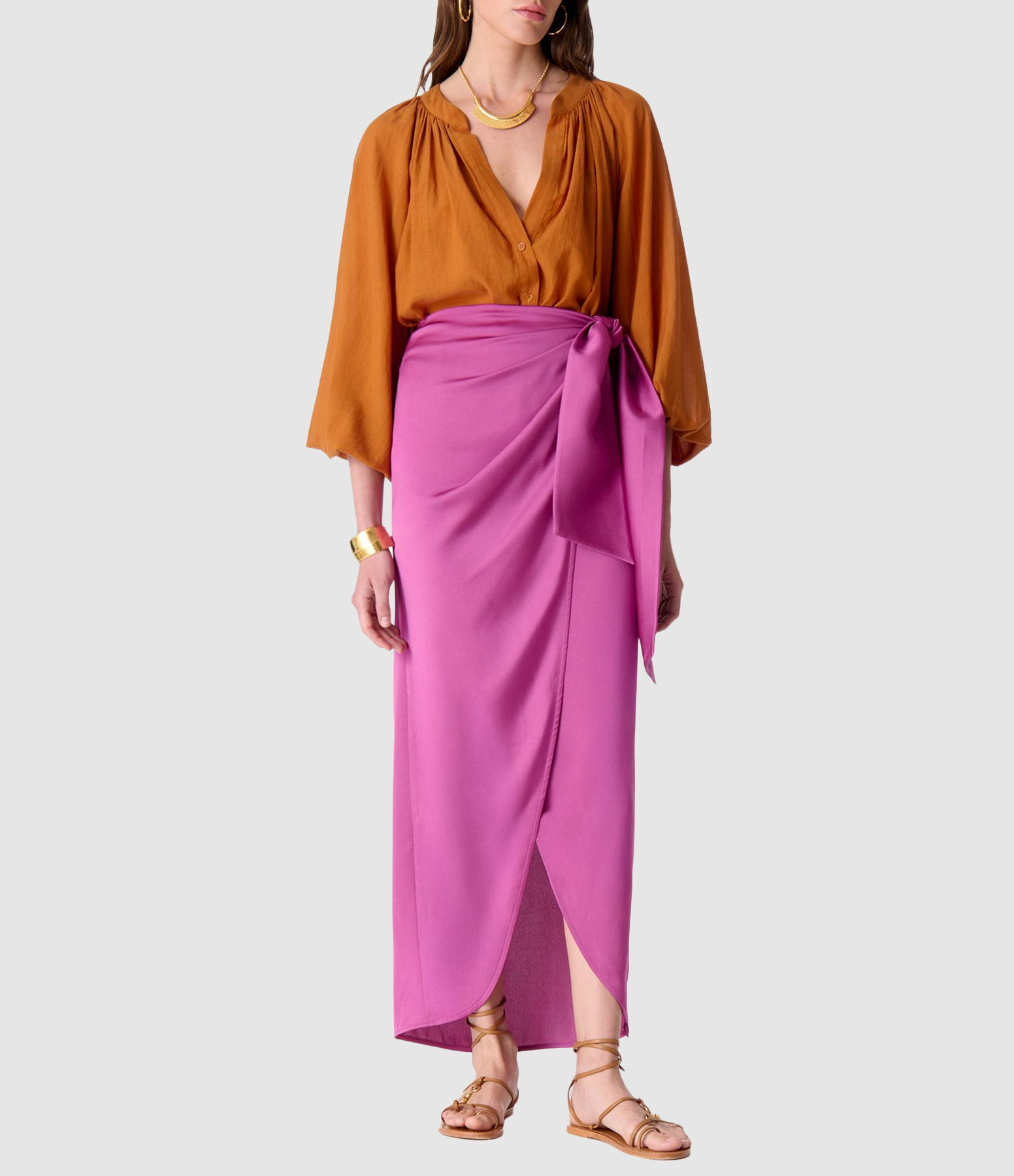 Ewa Pink Long Skirt, Deià Capsule Collection