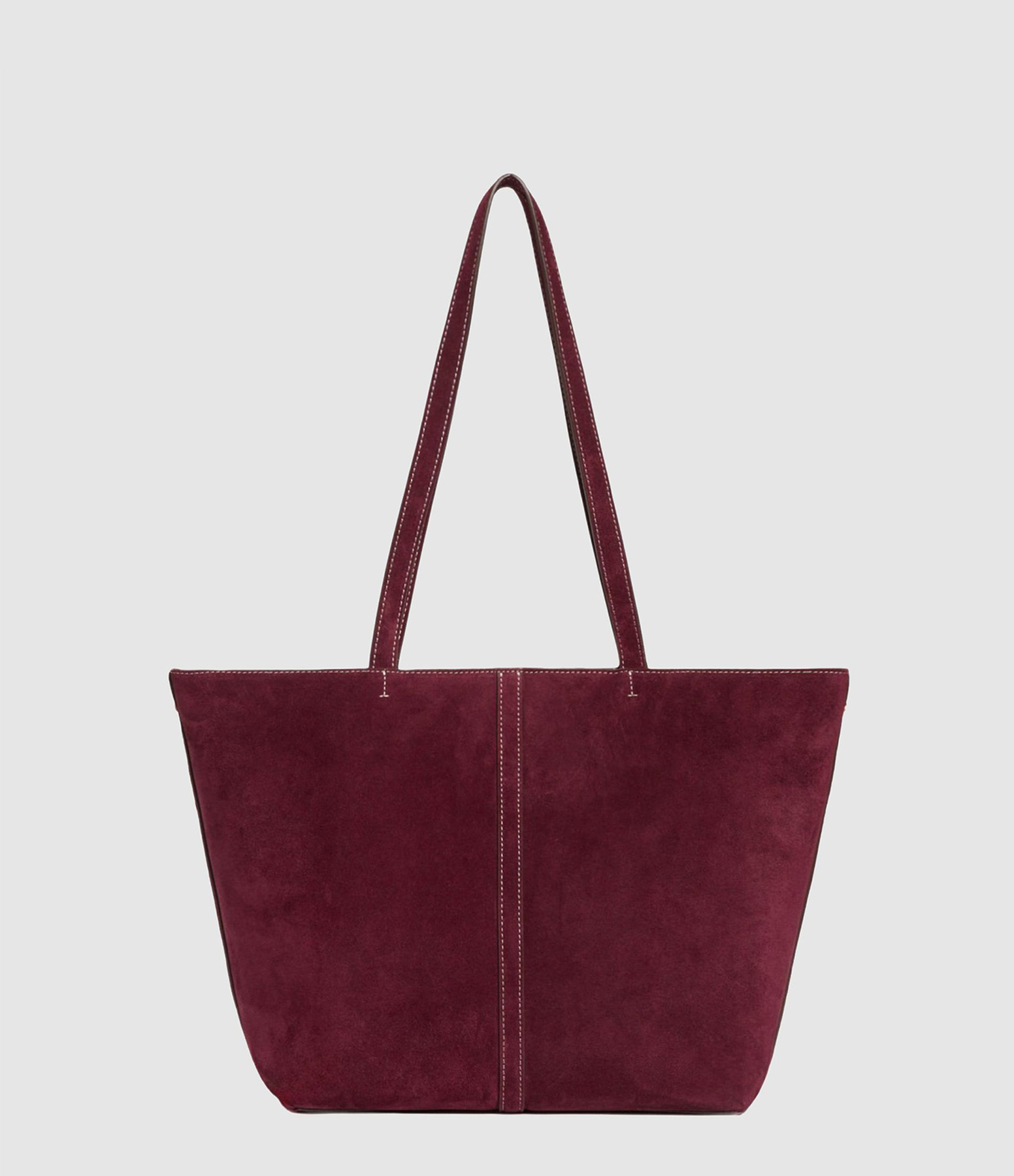 PM Daily Tote Bag in Plum Suede Leather