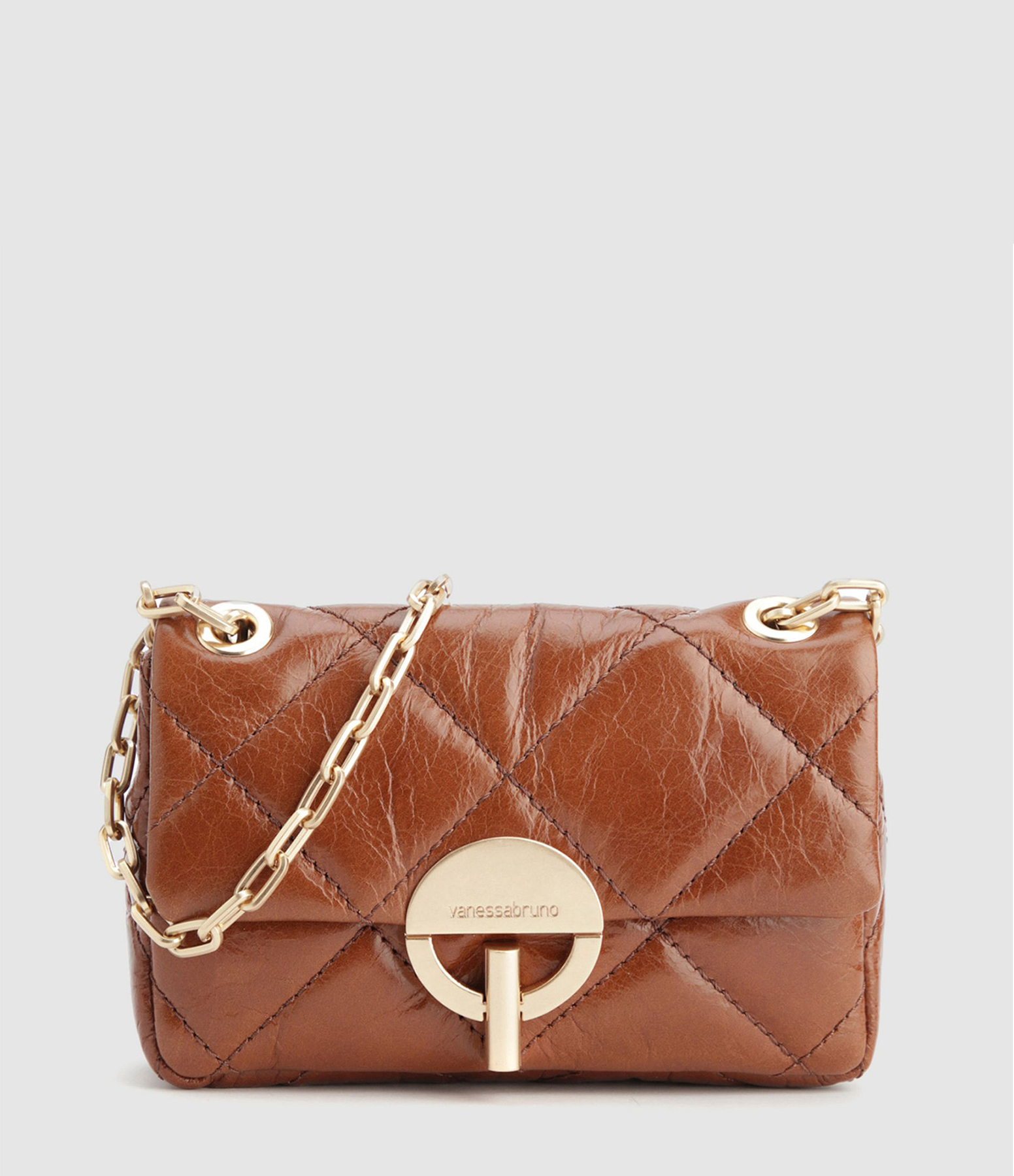 Small Moon Bag in Havana Patent Leather