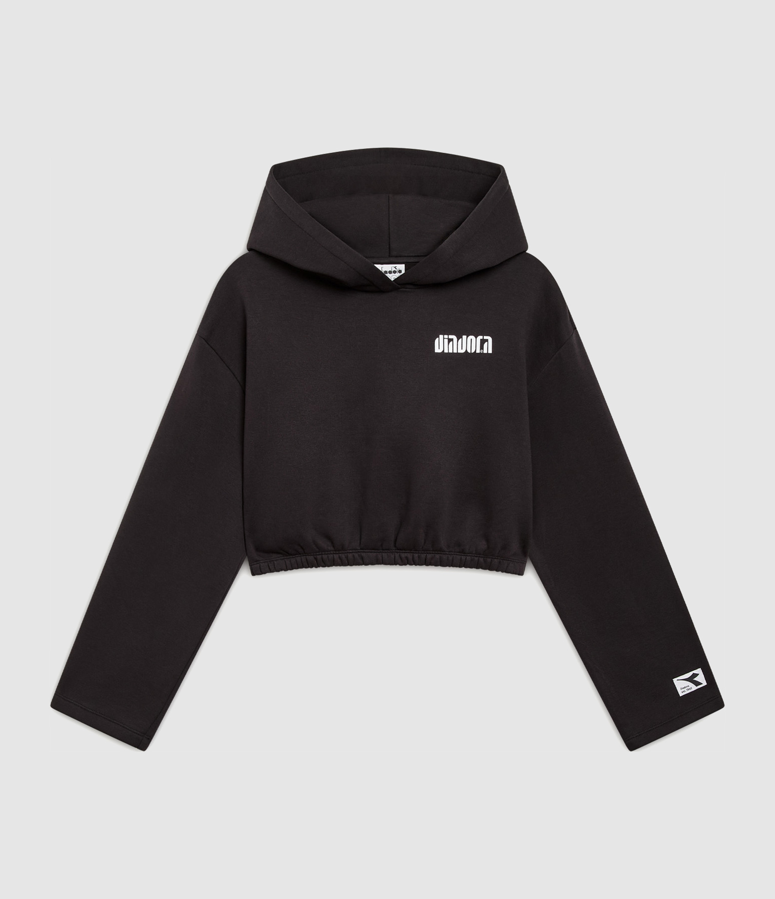 L-size sweatshirt. Athletic hoodie. Black Logo