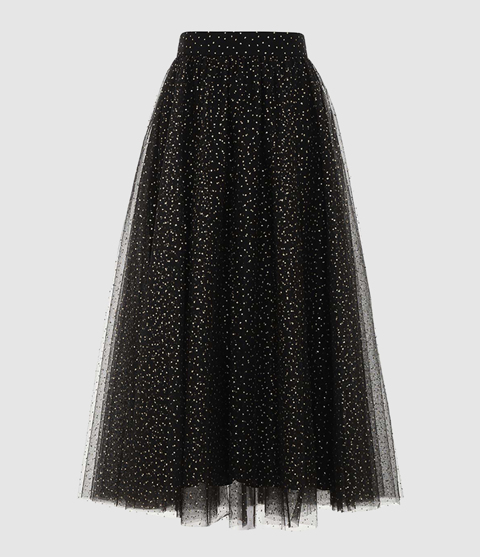 Black and Gold Polka Dot Tulle Skirt