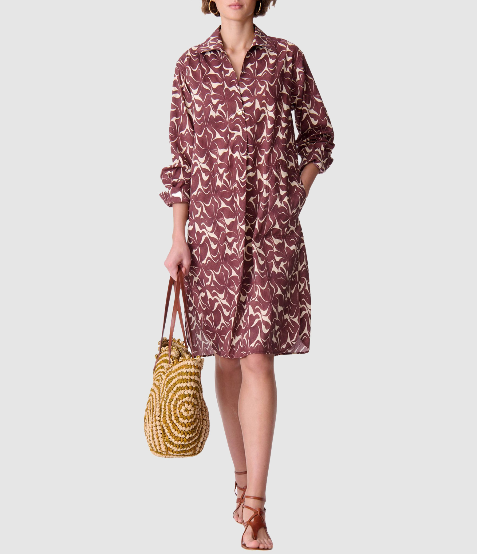 Elora Short Dress in Brown