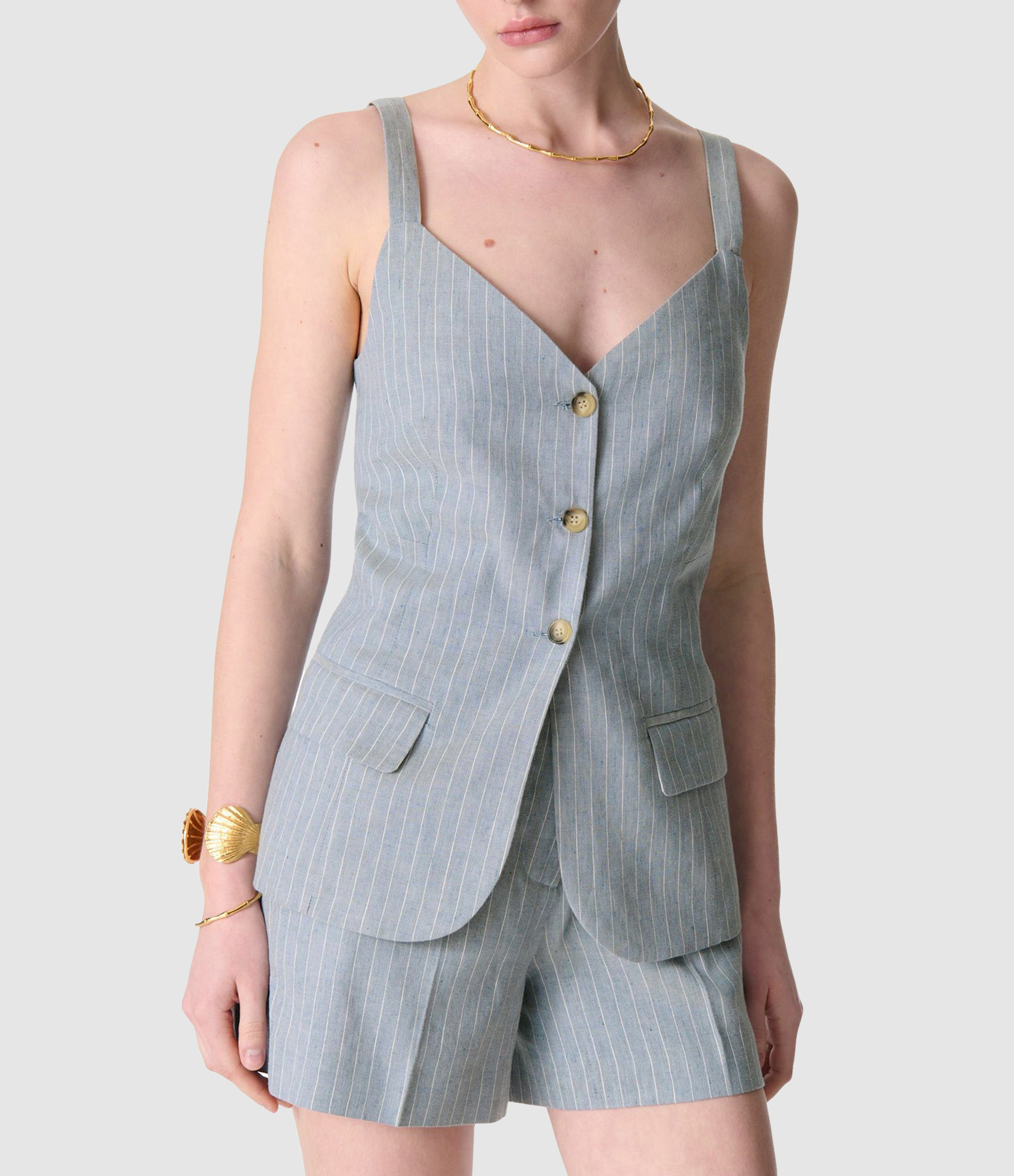 Elai White/Blue Top