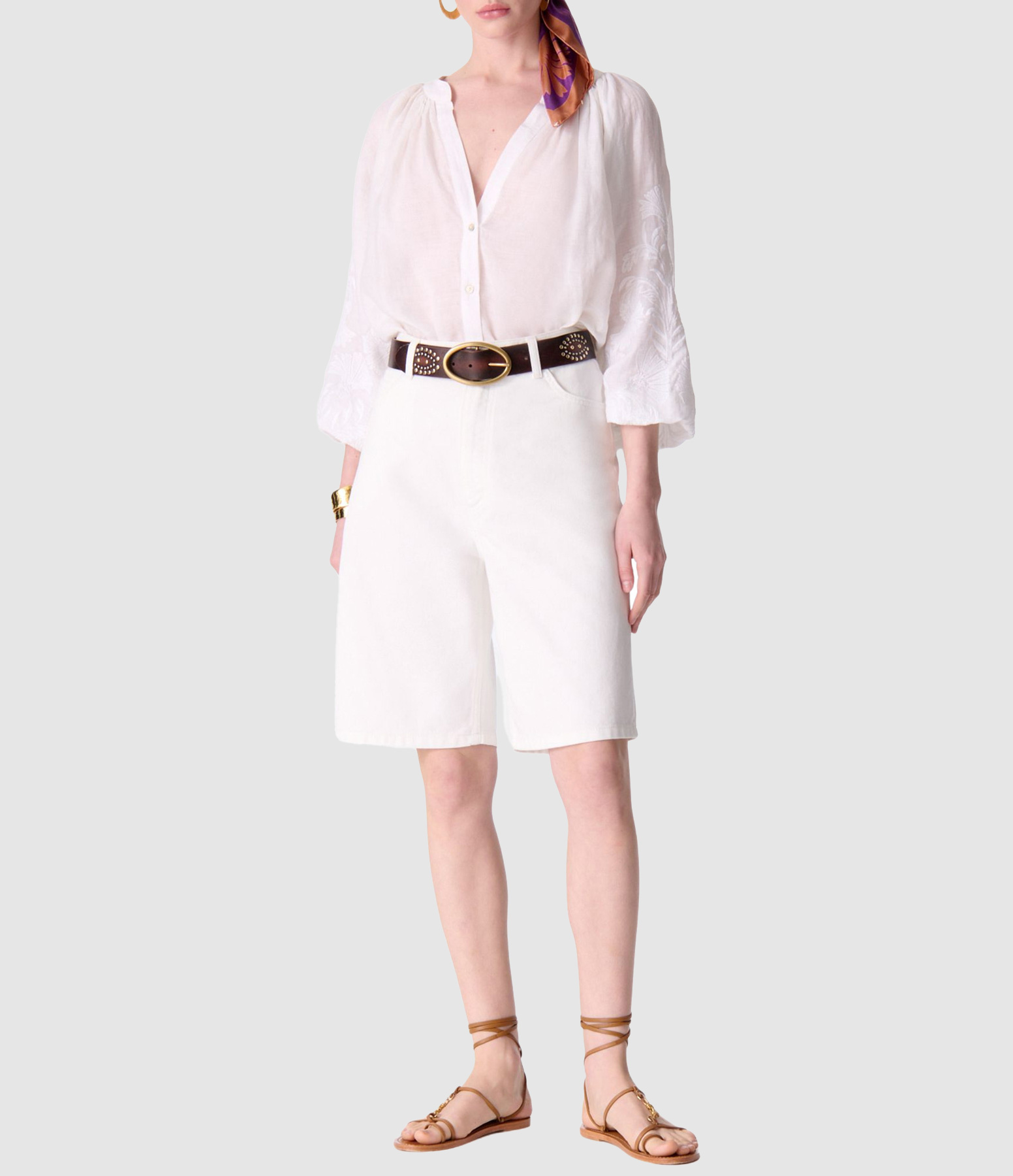 Elouan Ecru Bermuda Shorts, Deià Collection