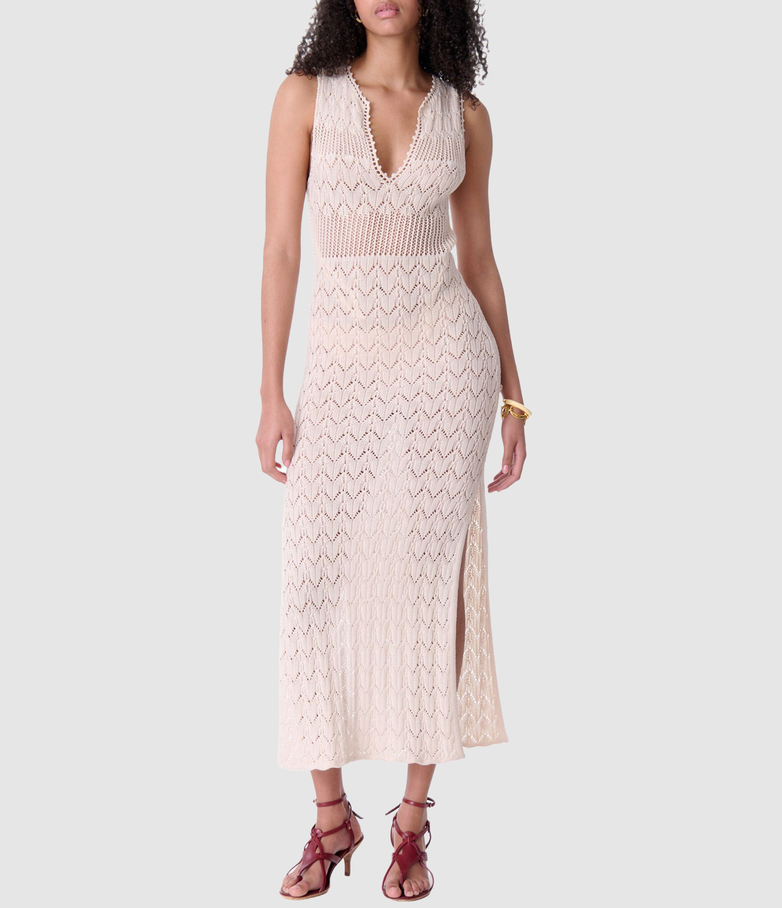 Elka Long Dress in Ecru