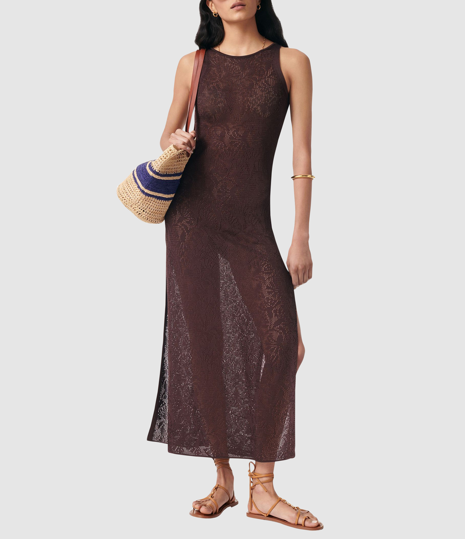 Etta Long Dress in Chocolate