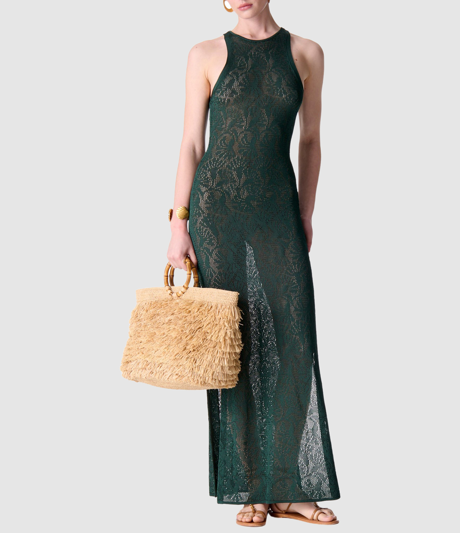 Etta Long Dress in Bottle Green, Deià Capsule Collection