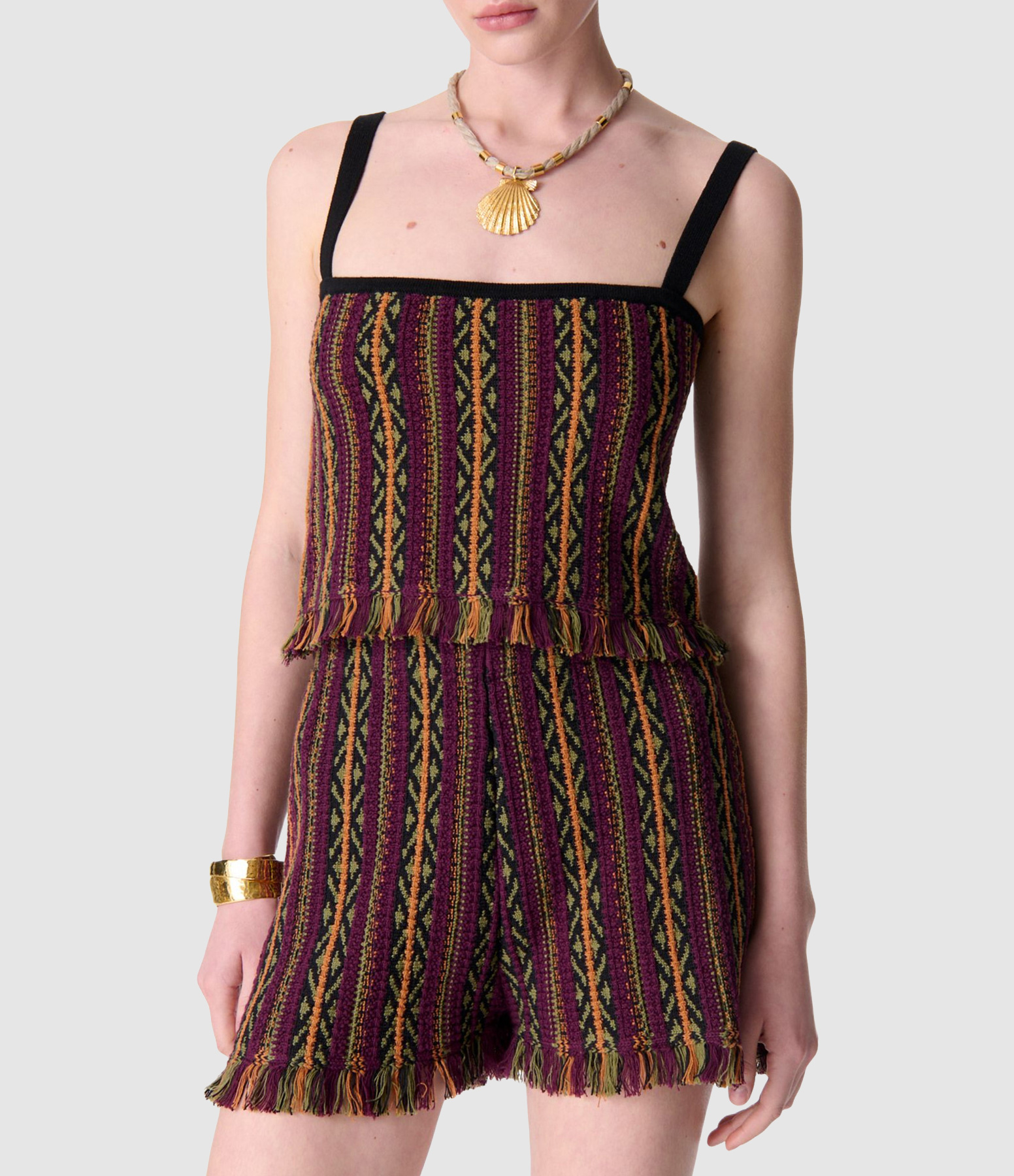 Elfi Cotton Top in Aubergine, Deià Collection