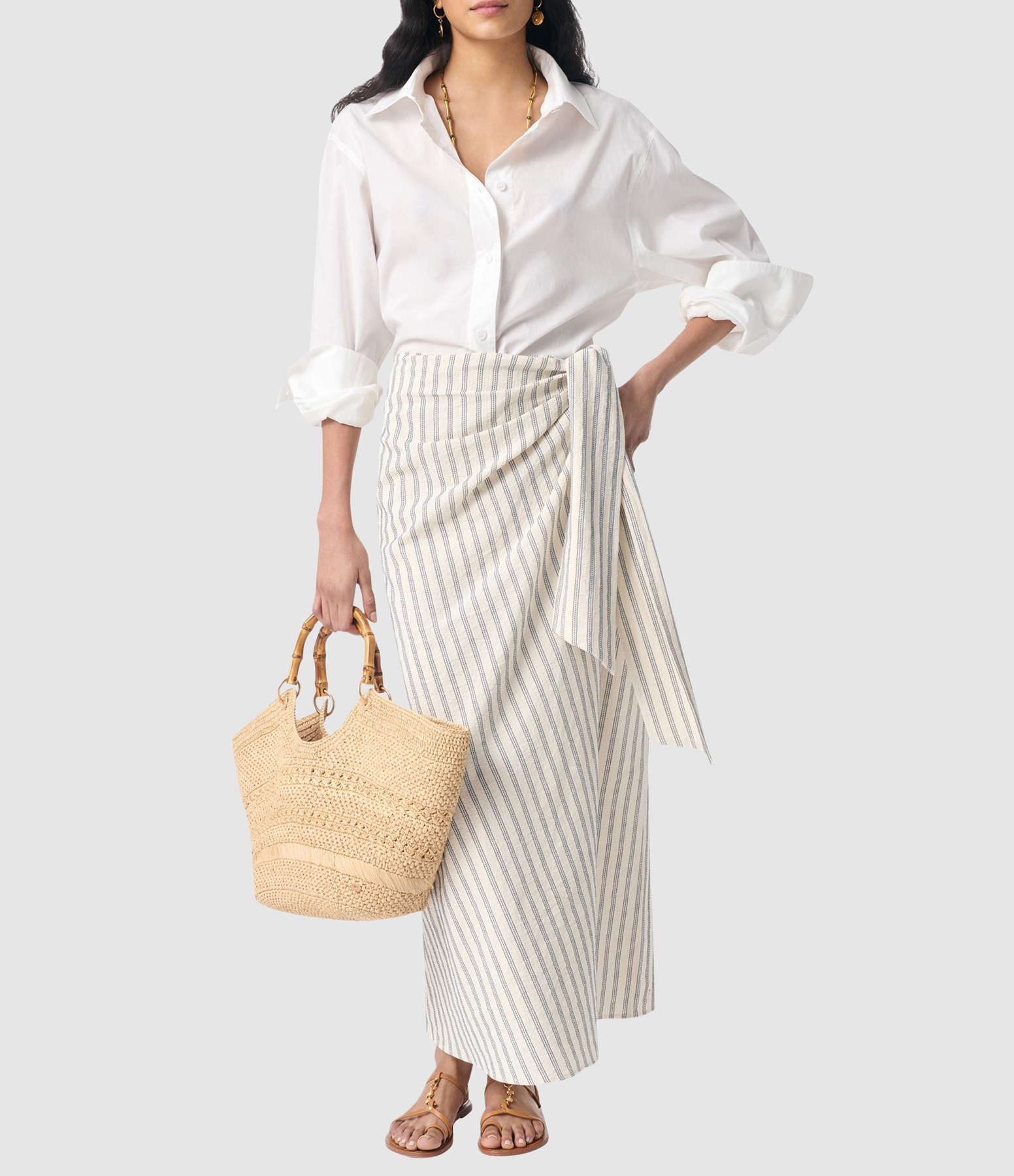 Gabe Long Skirt in Navy Blue