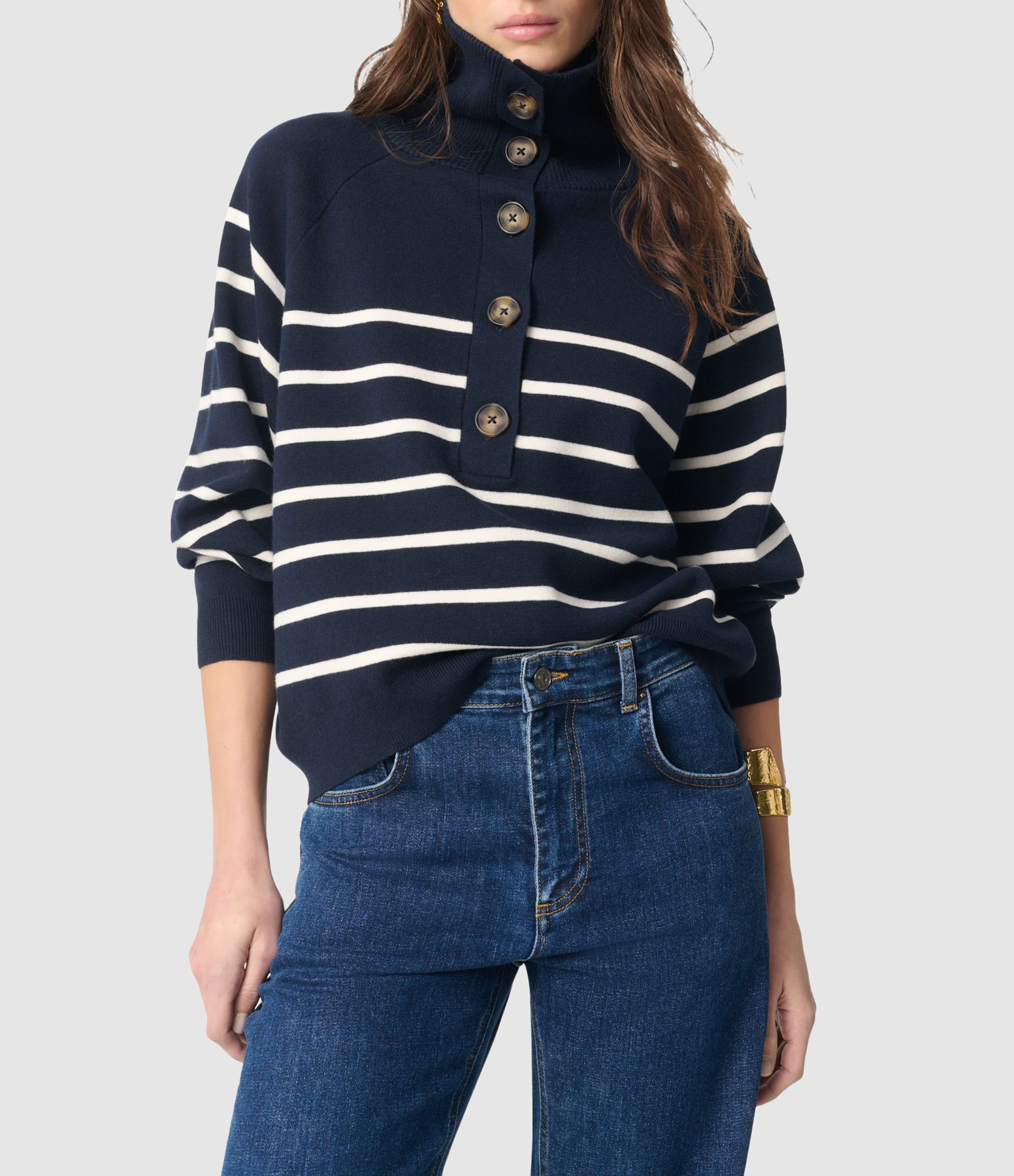 Gibson Navy Ecru Jumper
