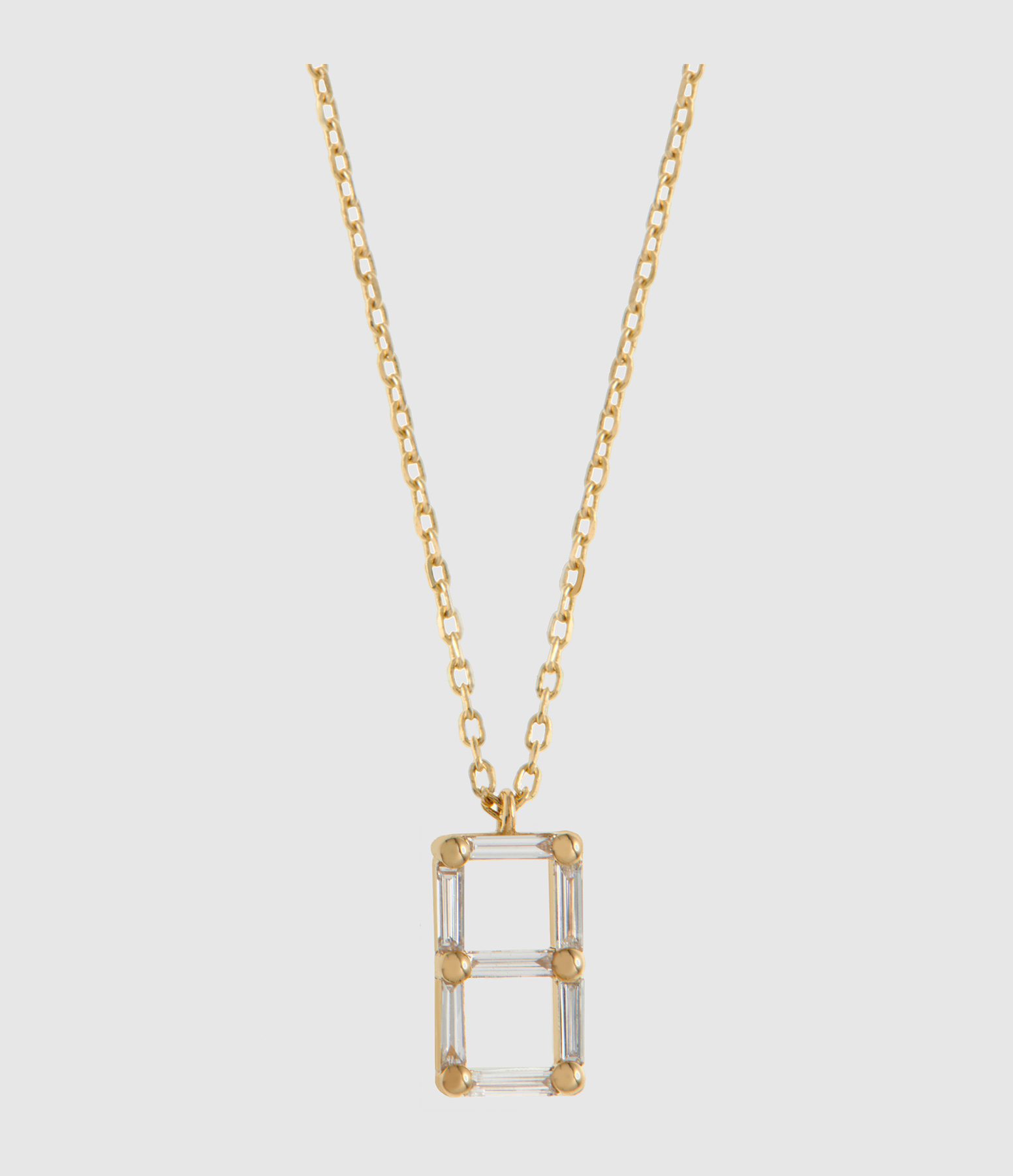 Number 8 Yellow Gold Diamond Necklace