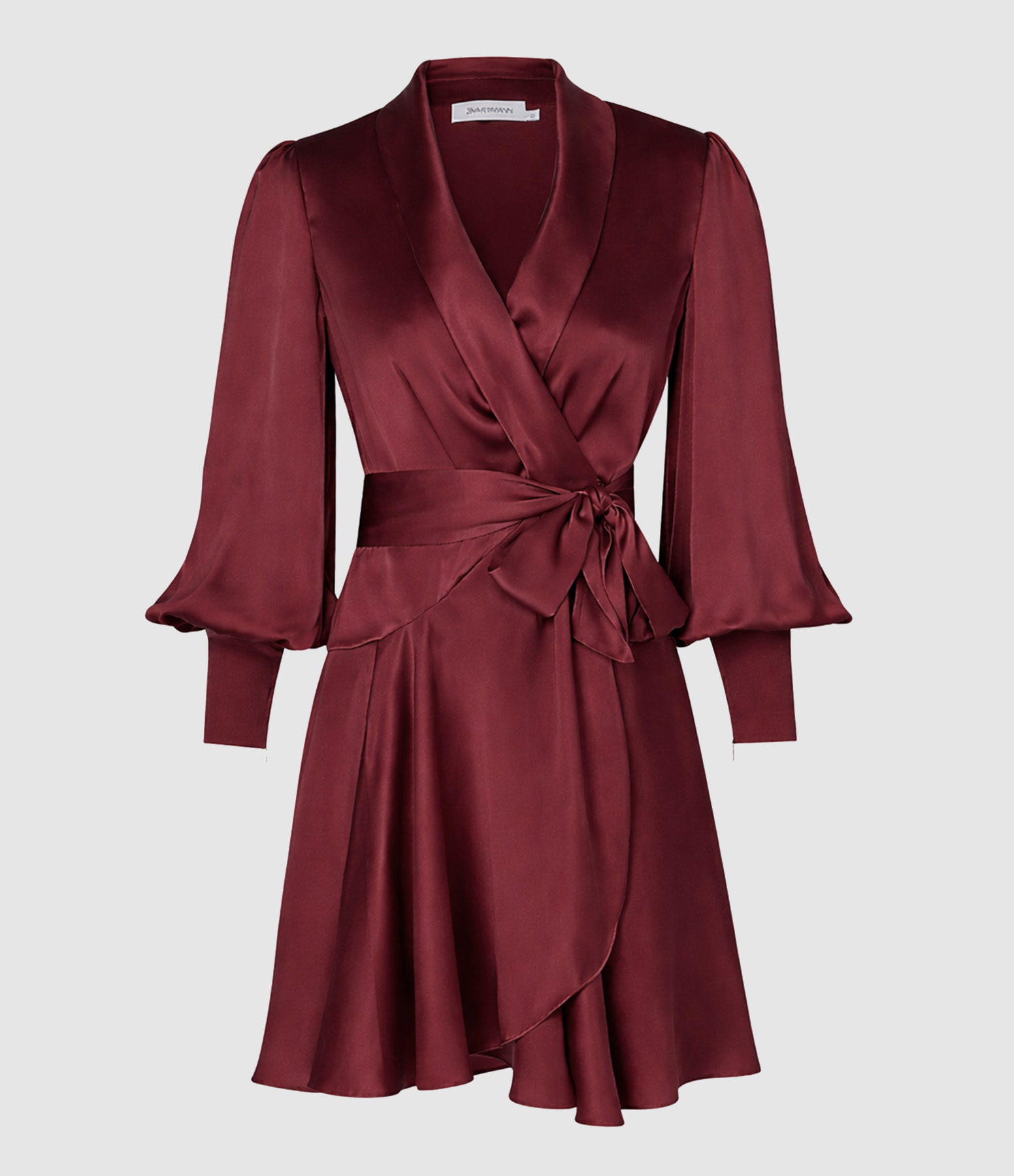 Mahogany Silk Wrap Dress