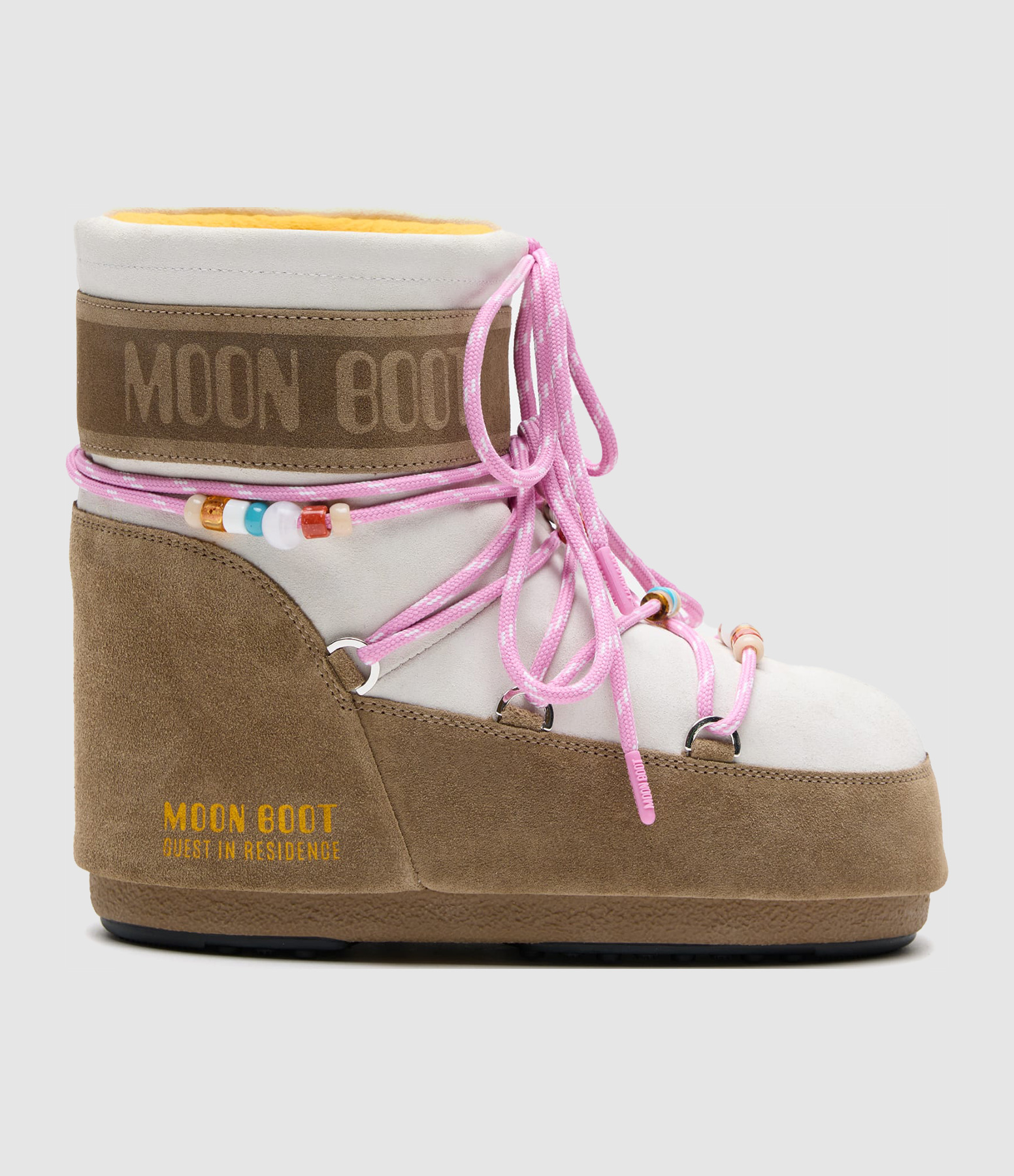 Moon Boot Icon Low Suede Beads Pink, Moon Boot x Guest In Residence Collaboration
