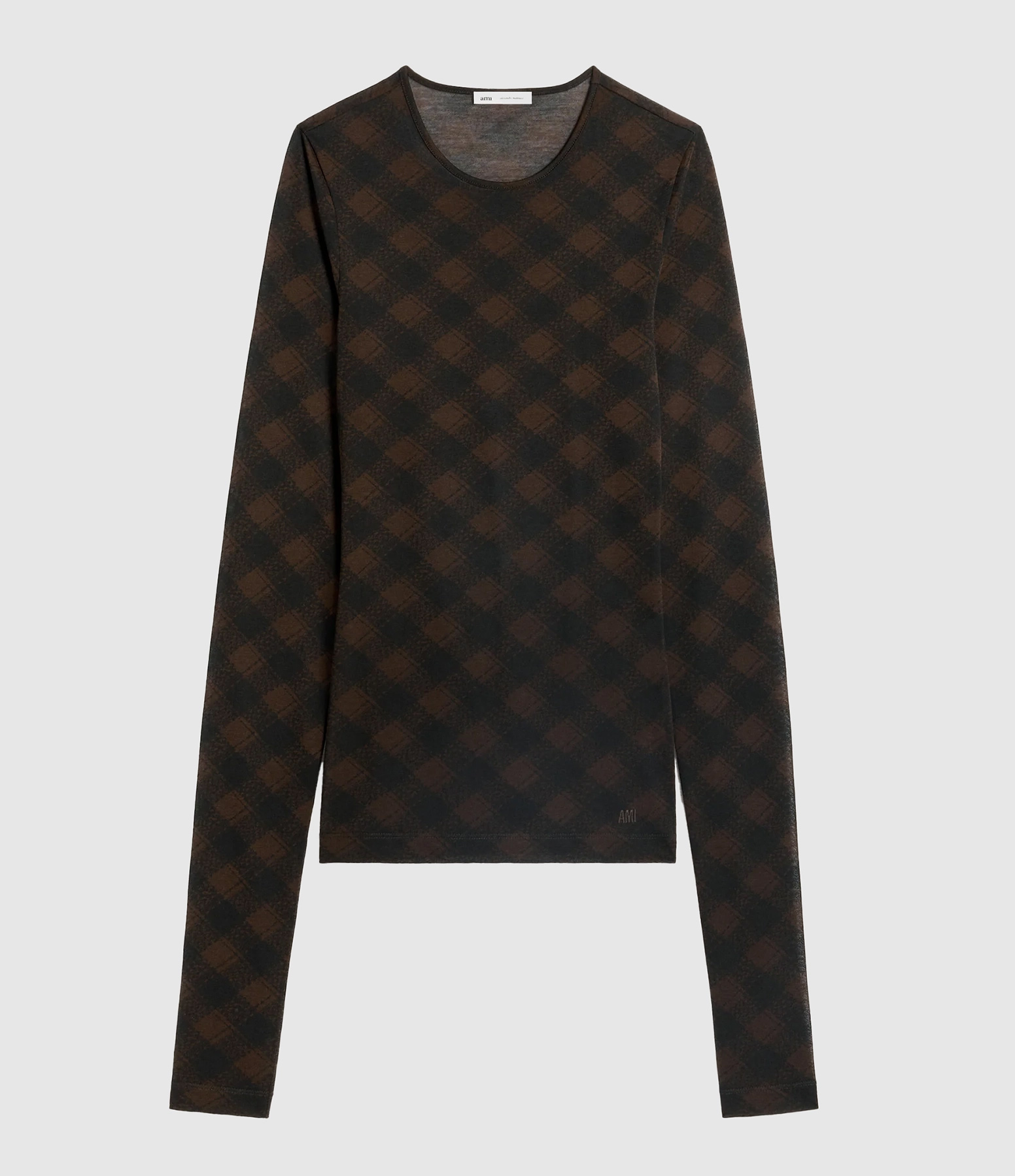 Flowy Long-Sleeved Checked Top