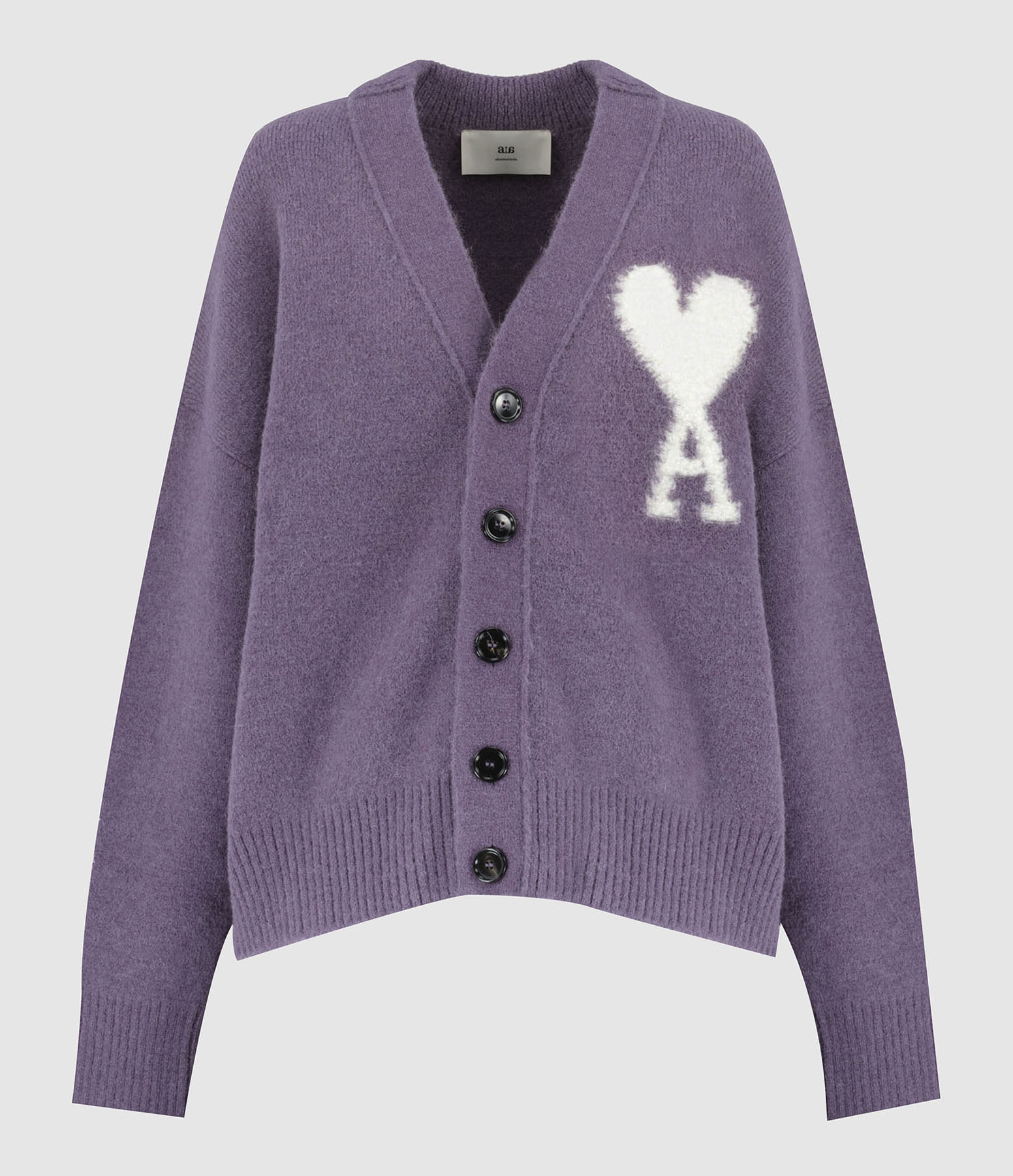 Ami de Cœur Cardigan in Mauve and Ecru Wool