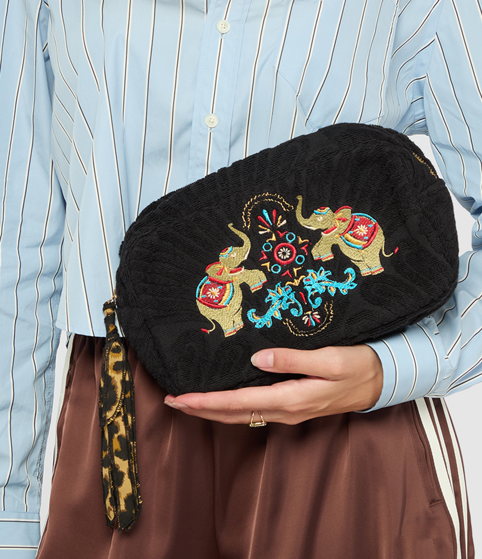 Mandala Bloom Black Small Clutch Bag