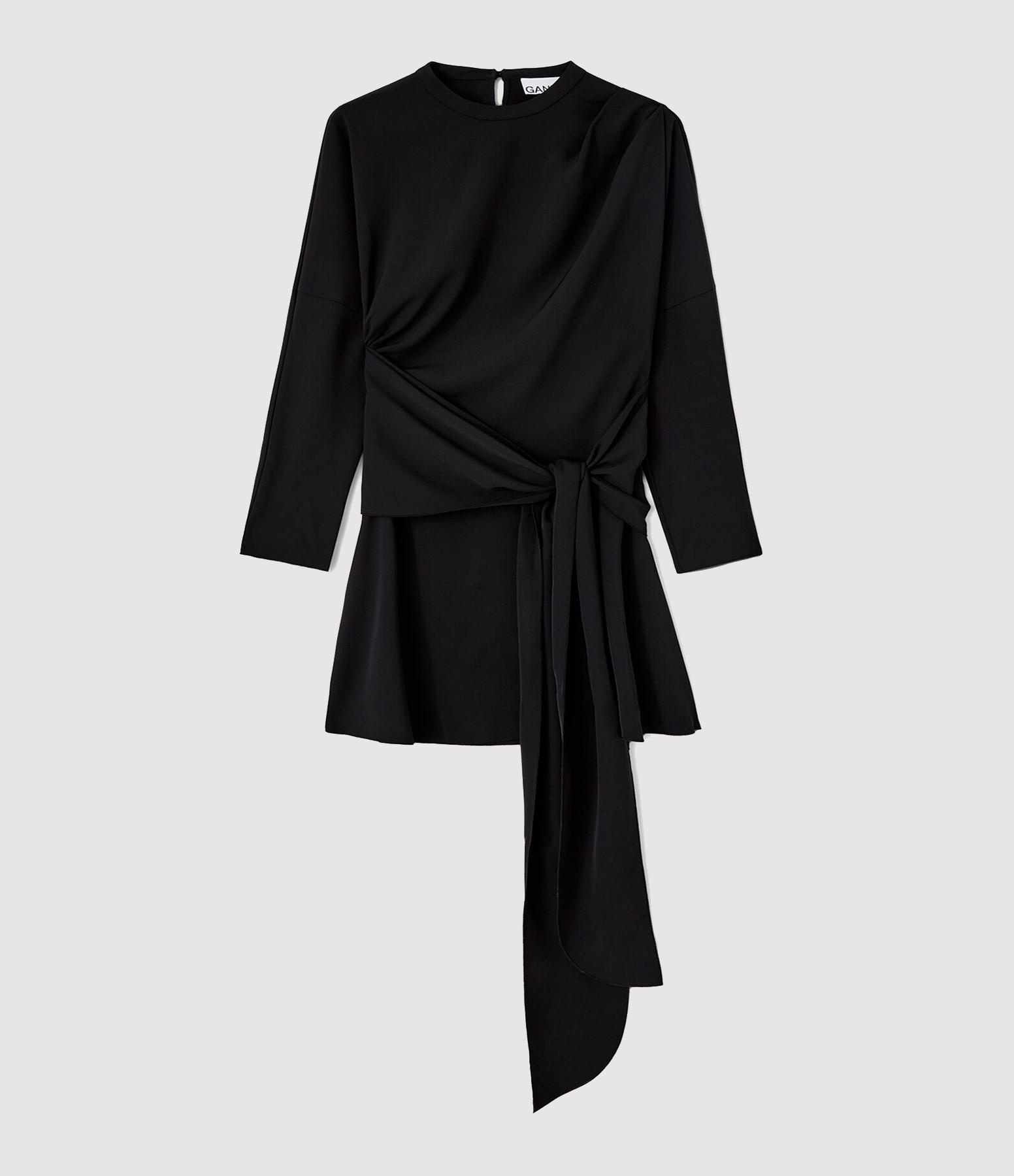 Black Draped Cady Crepe Dress