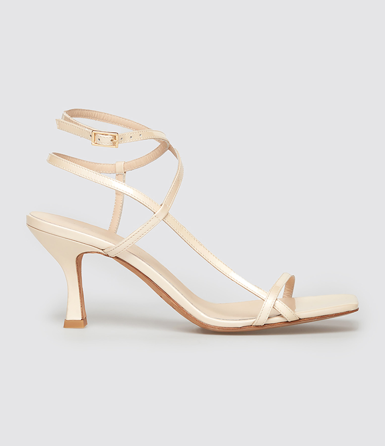 Sublim Sandals in Double Patent Leather with Glitter, Ivory