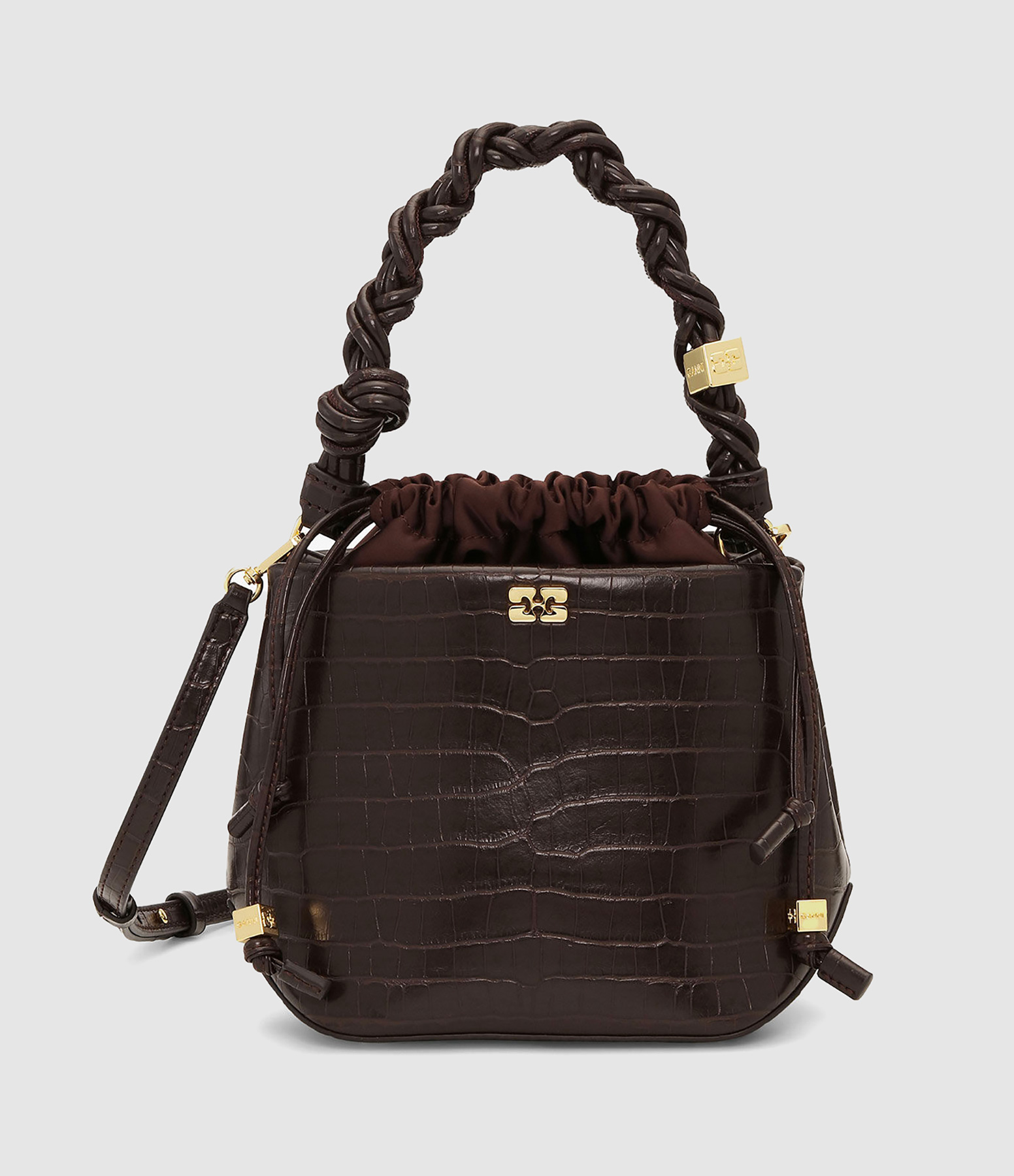 Bou Croco Chocolate Fondant Bucket Bag