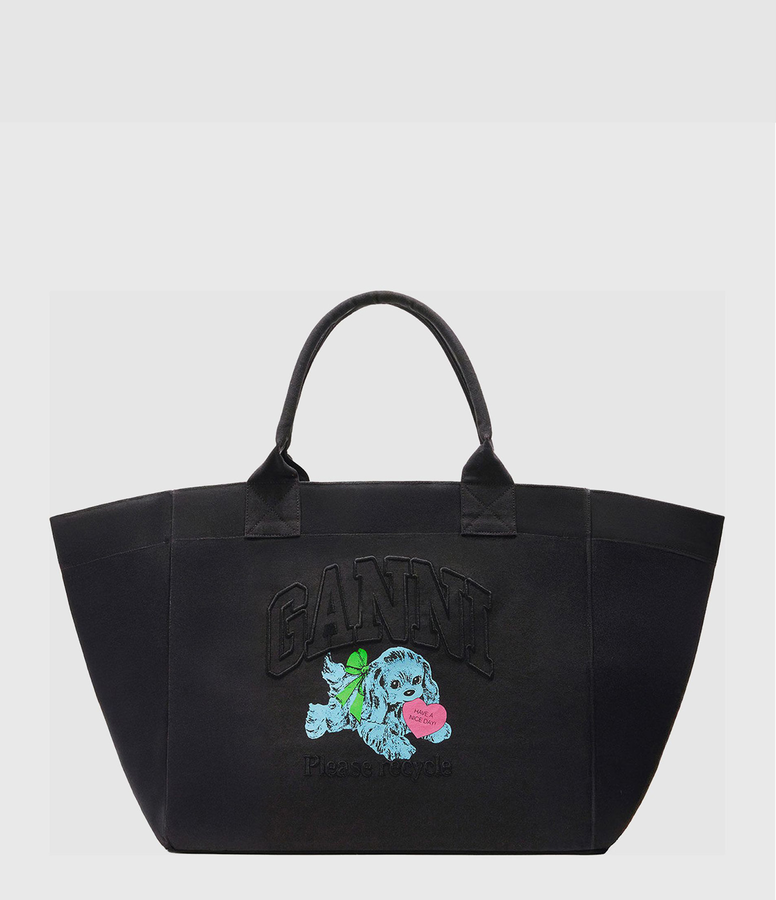XXL Shopper Bag with Dog Print – Phantom