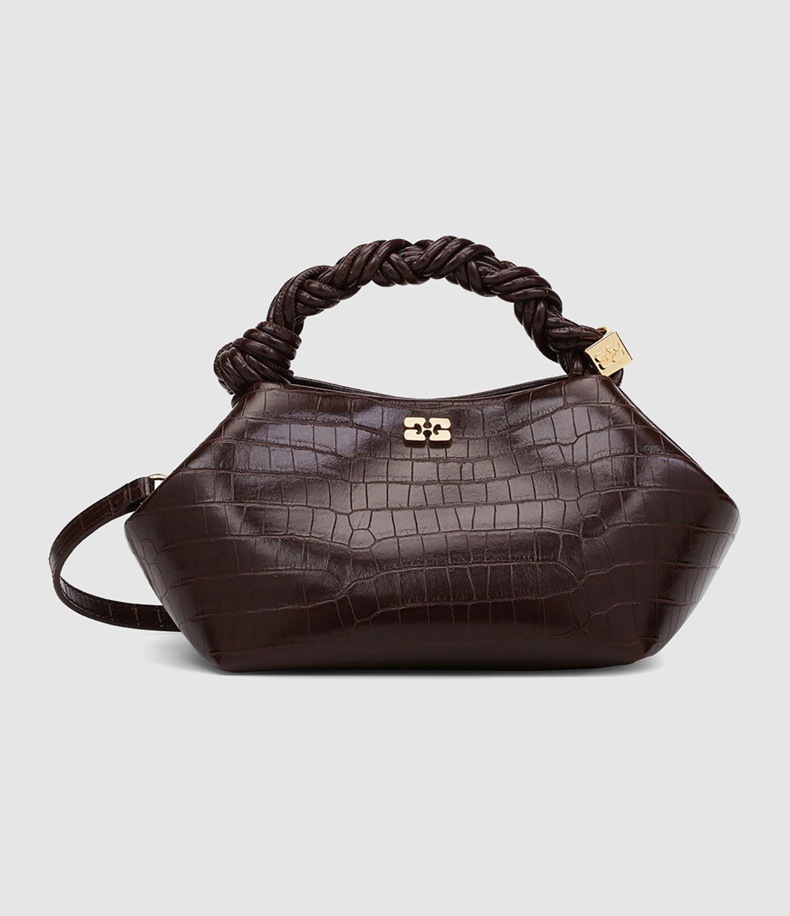 Small Bou Croco Bag in Fondant Chocolate