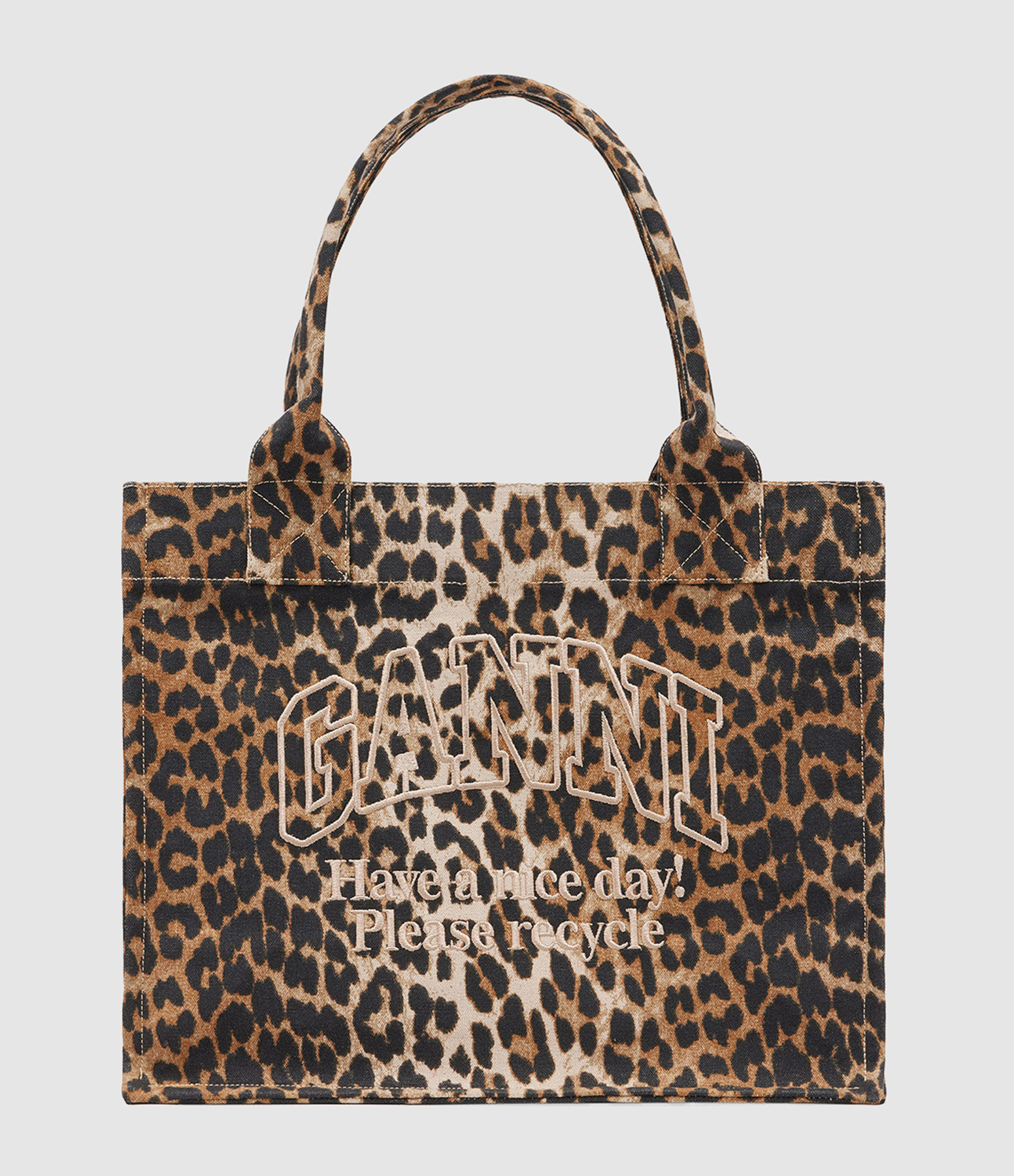 Large Easy Shopper Bag with Leopard Print Pocket