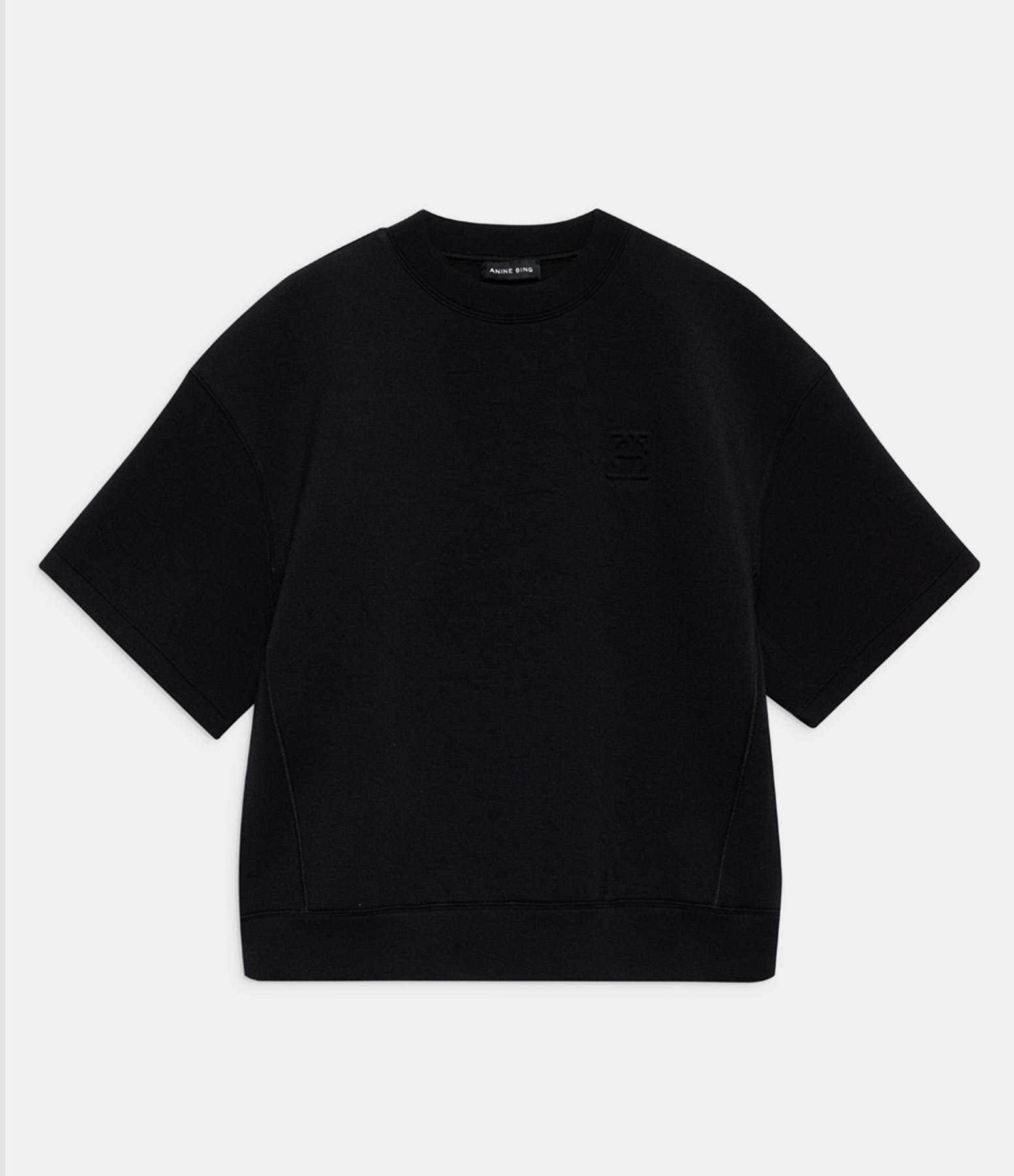 Jadon Framed Monogram Black Sweatshirt
