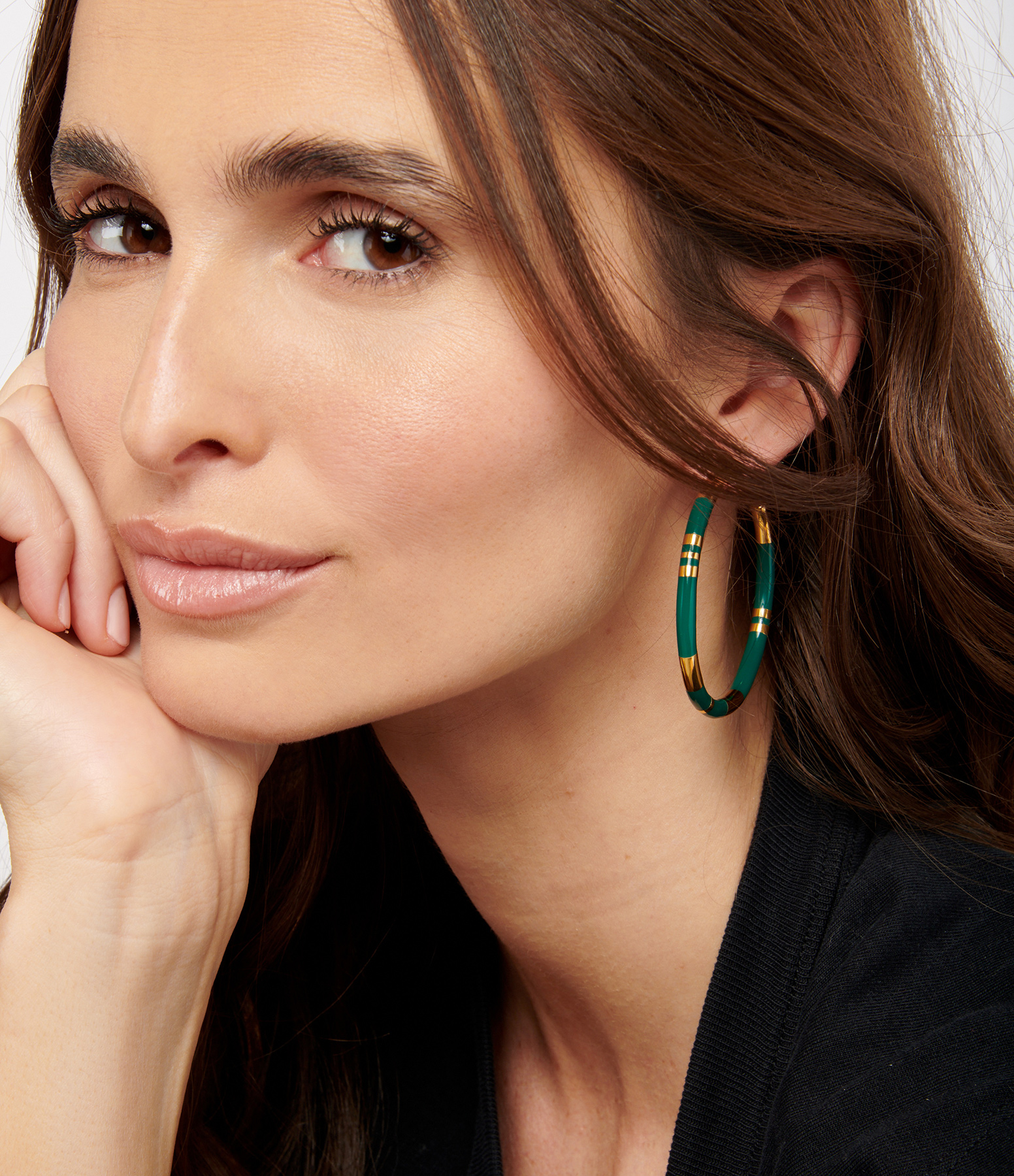 Positano GM Emerald Hoop Earrings
