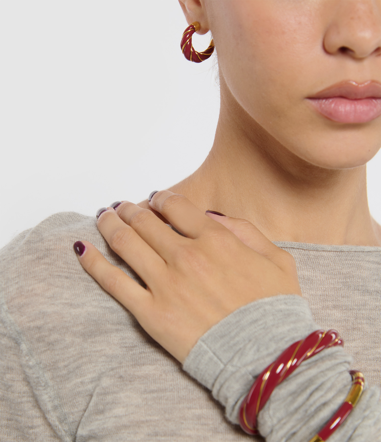 Diana PM Bordeaux Hoop Earrings