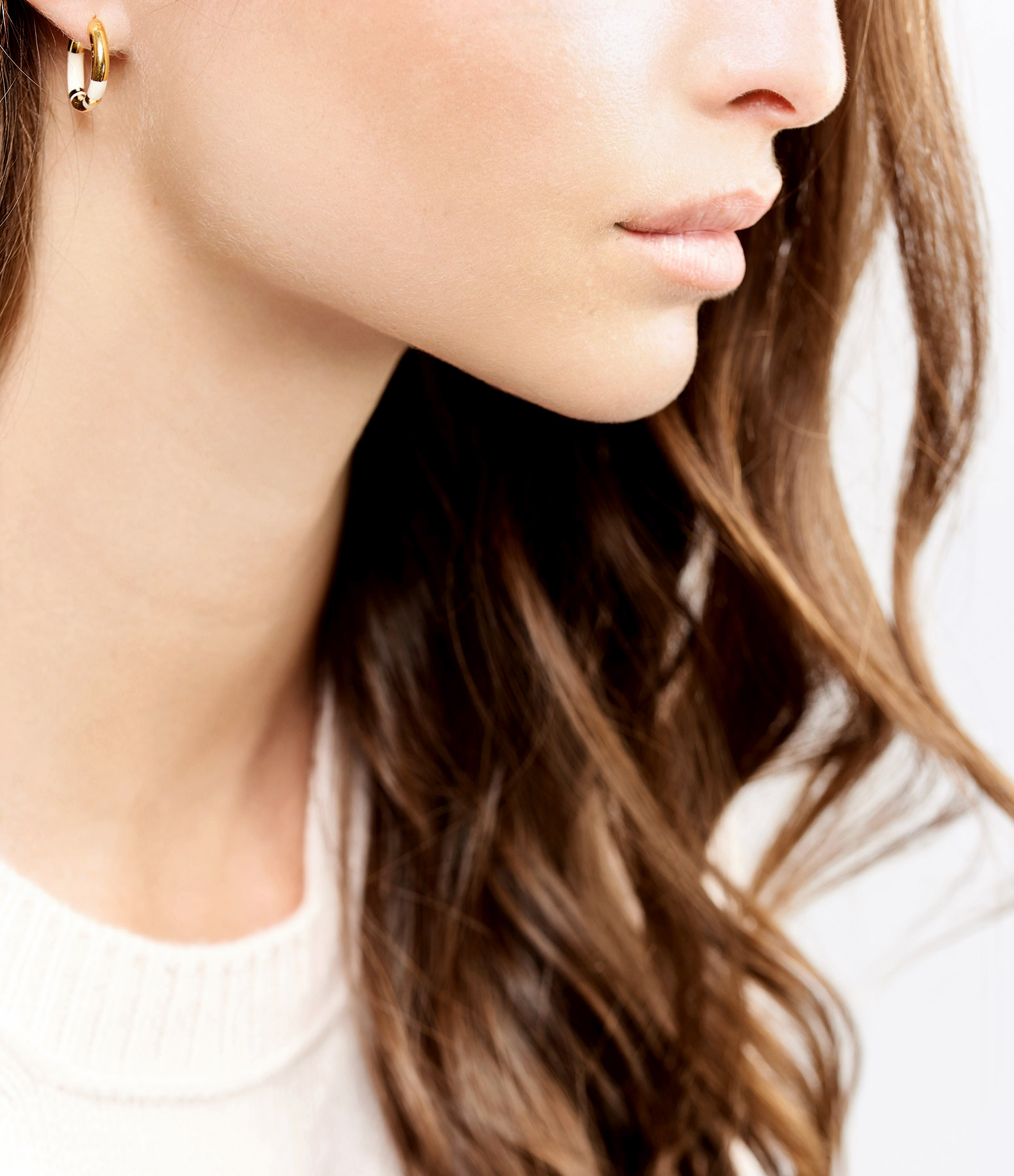 Positano PM Ivory Hoop Earrings
