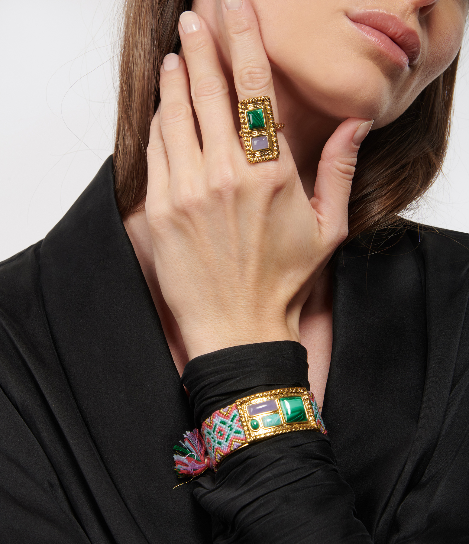 Malli Malachite Ring
