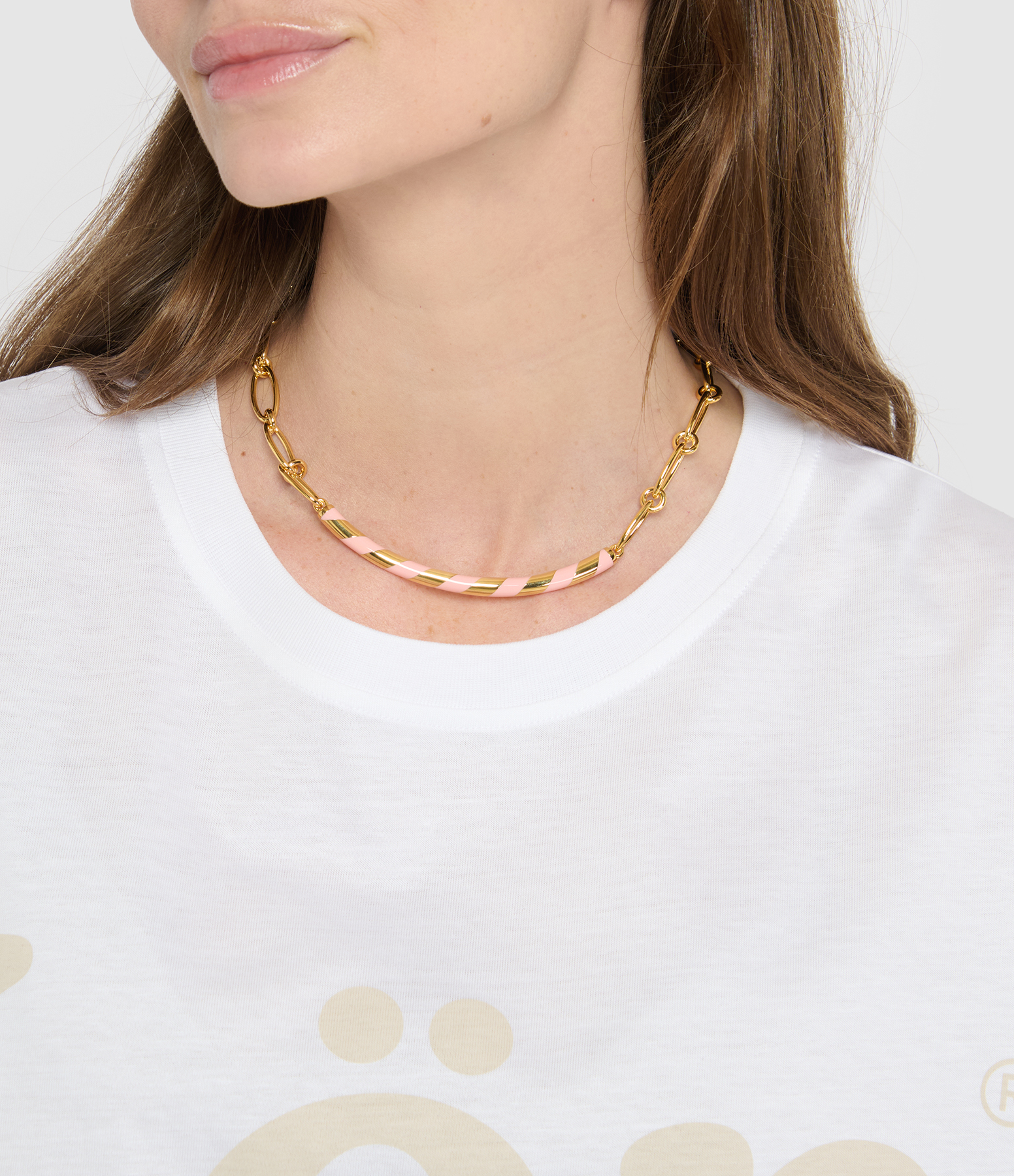 Positano Straw Necklace in Baby Pink