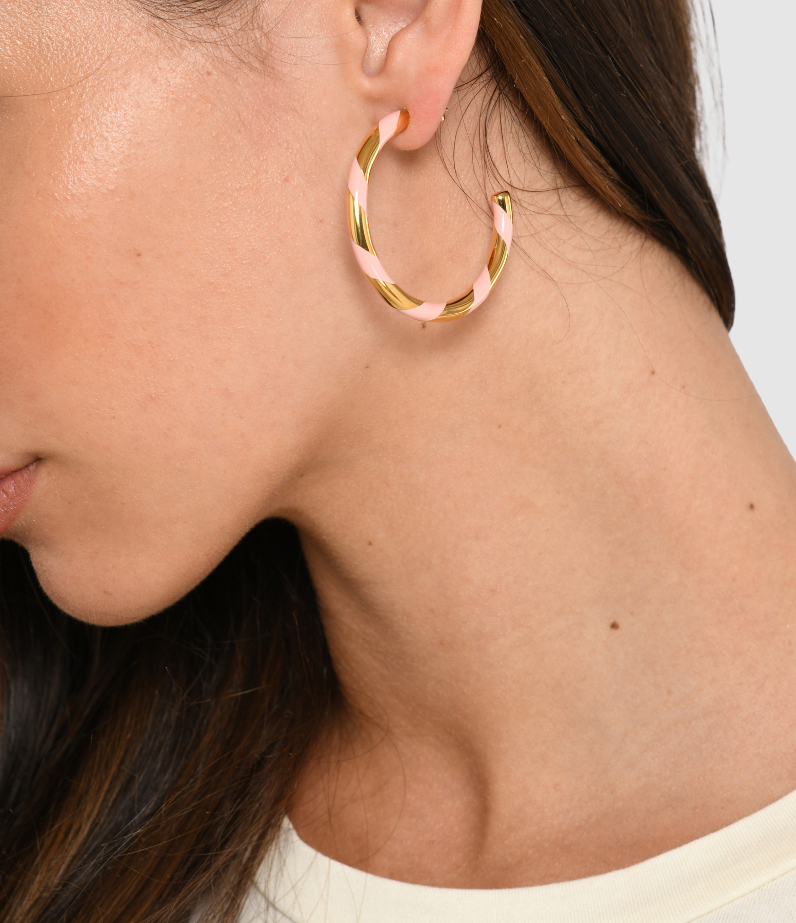 Gm Positano Straw Baby Pink Earrings