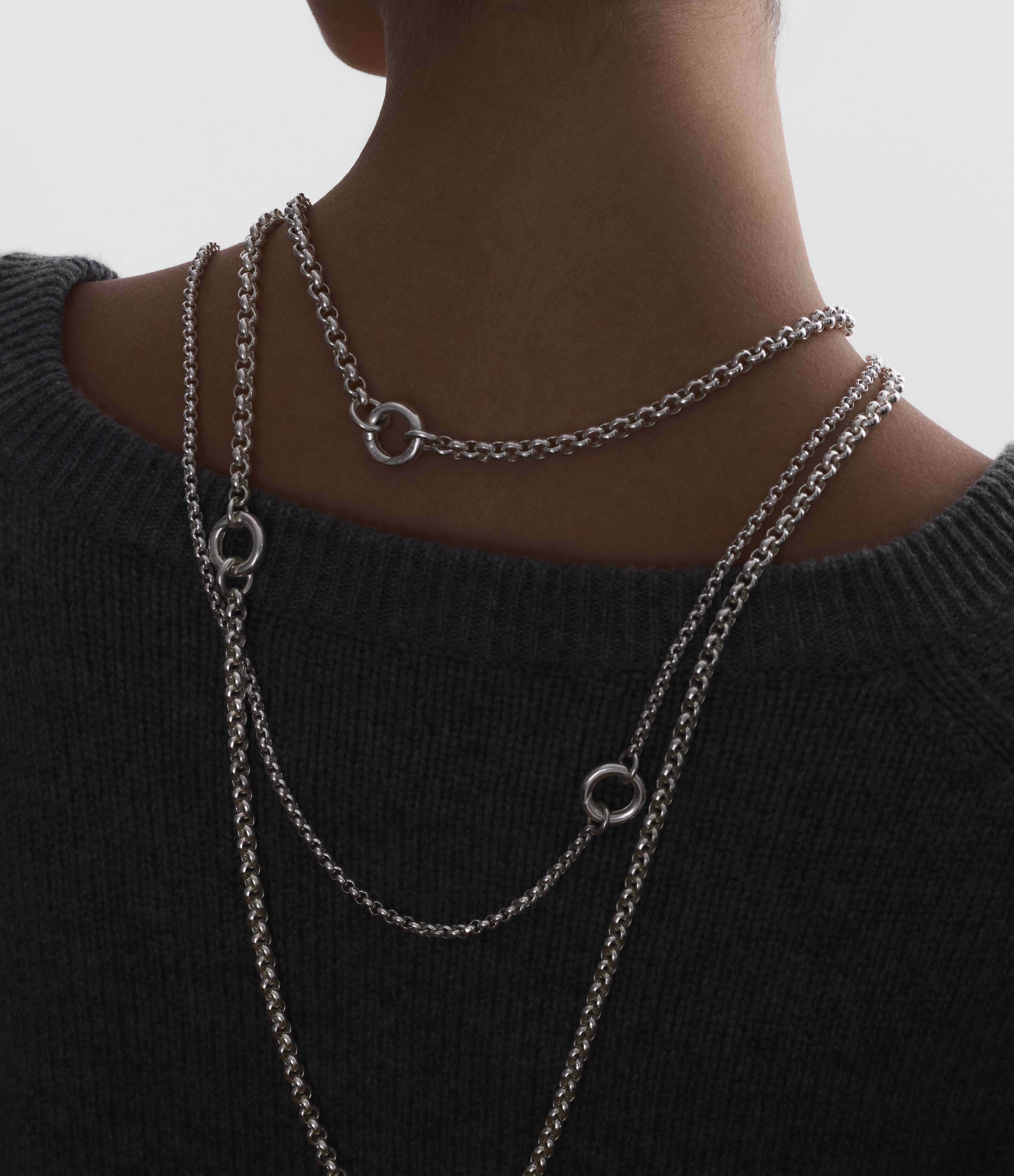 43cm Silver Rolo Chain