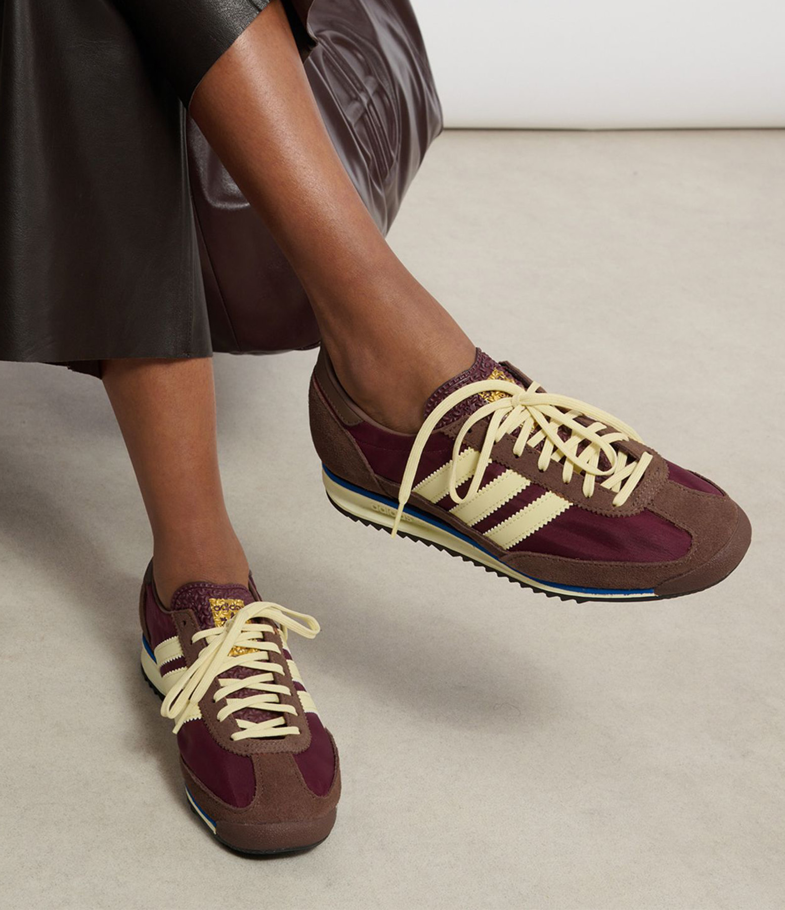 SL72 OG trainers in Bordeaux, Brown and Pale Yellow
