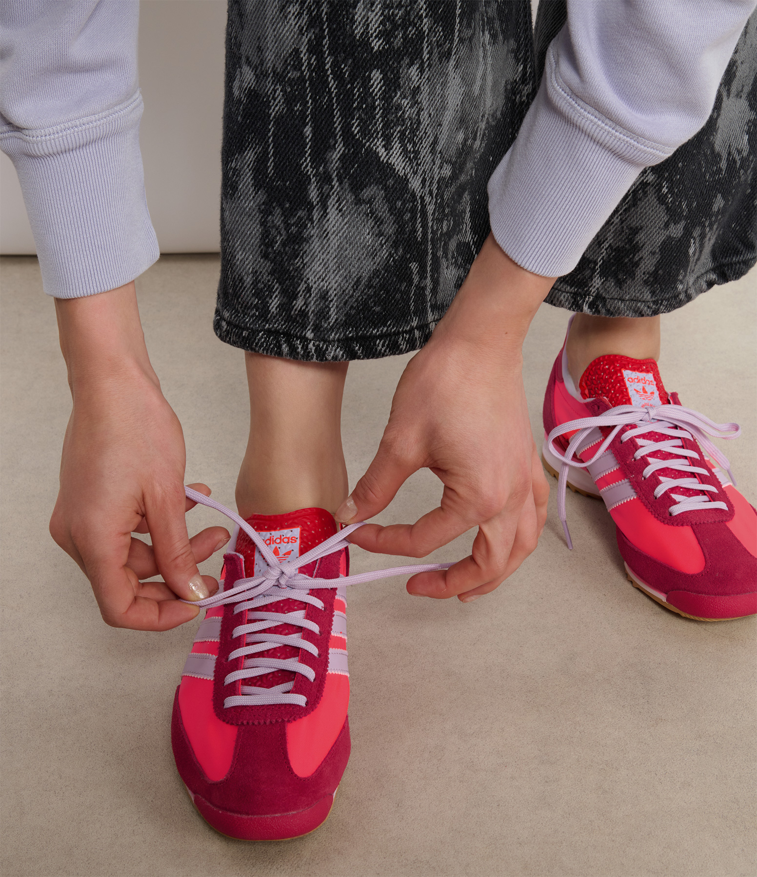 SL72 OG Trainers in Red, Pale Lavender and Neon