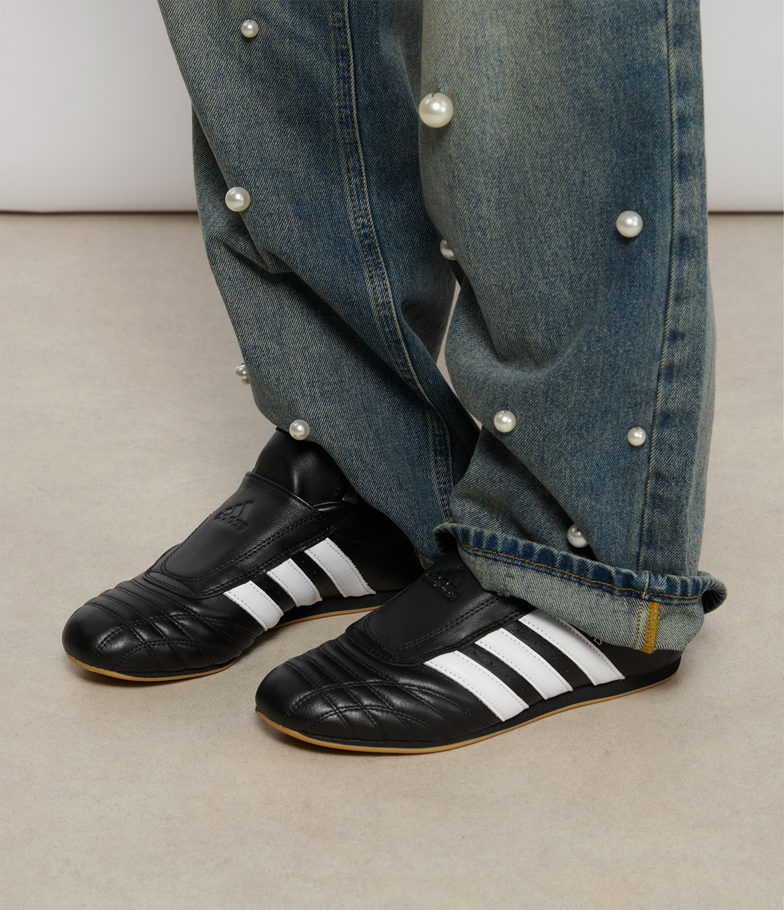 Black, White and Rubber Taekwondo Trainers