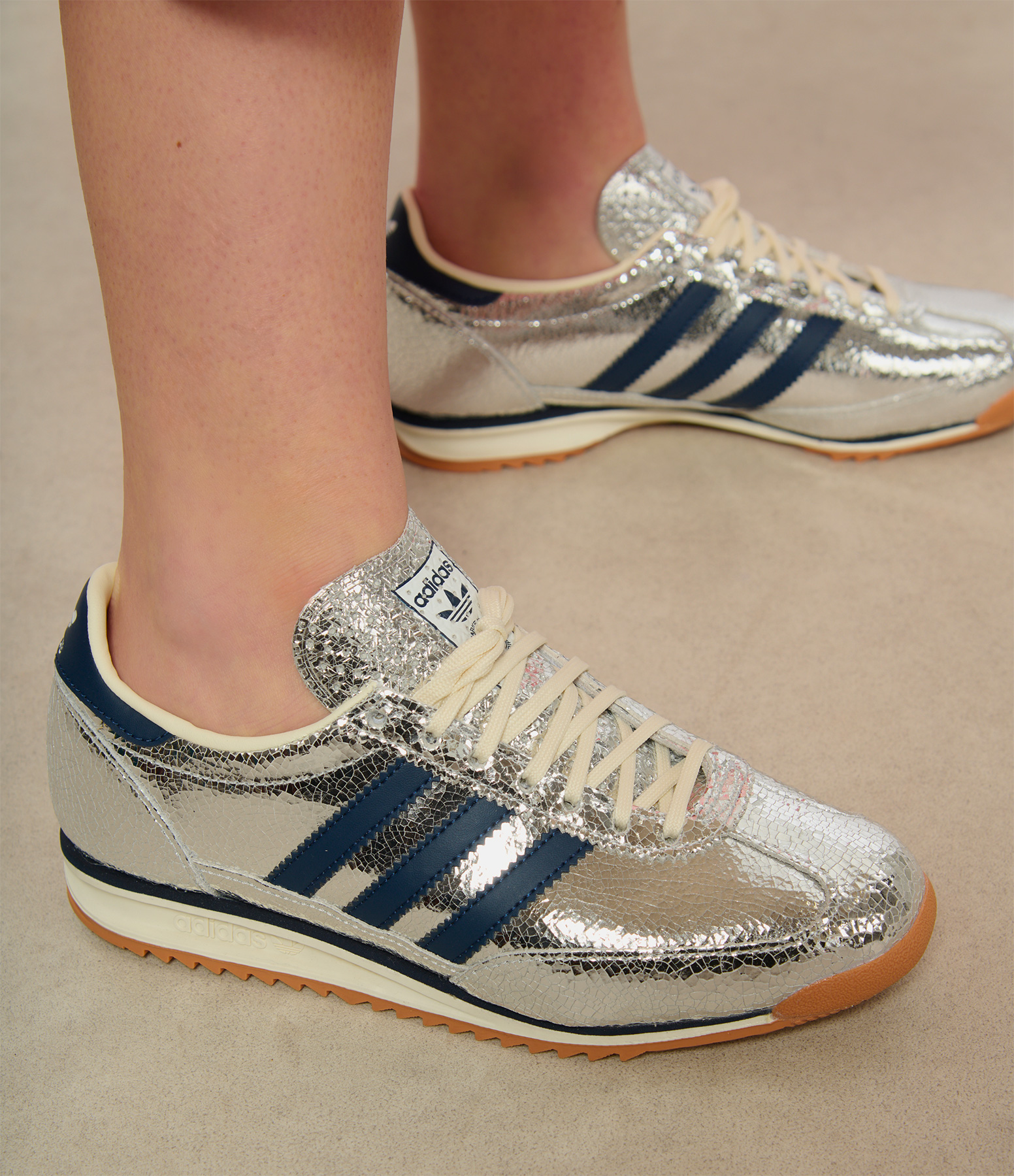 SL72 OG trainers in Silver Metallic, Collegiate Navy and Off-White
