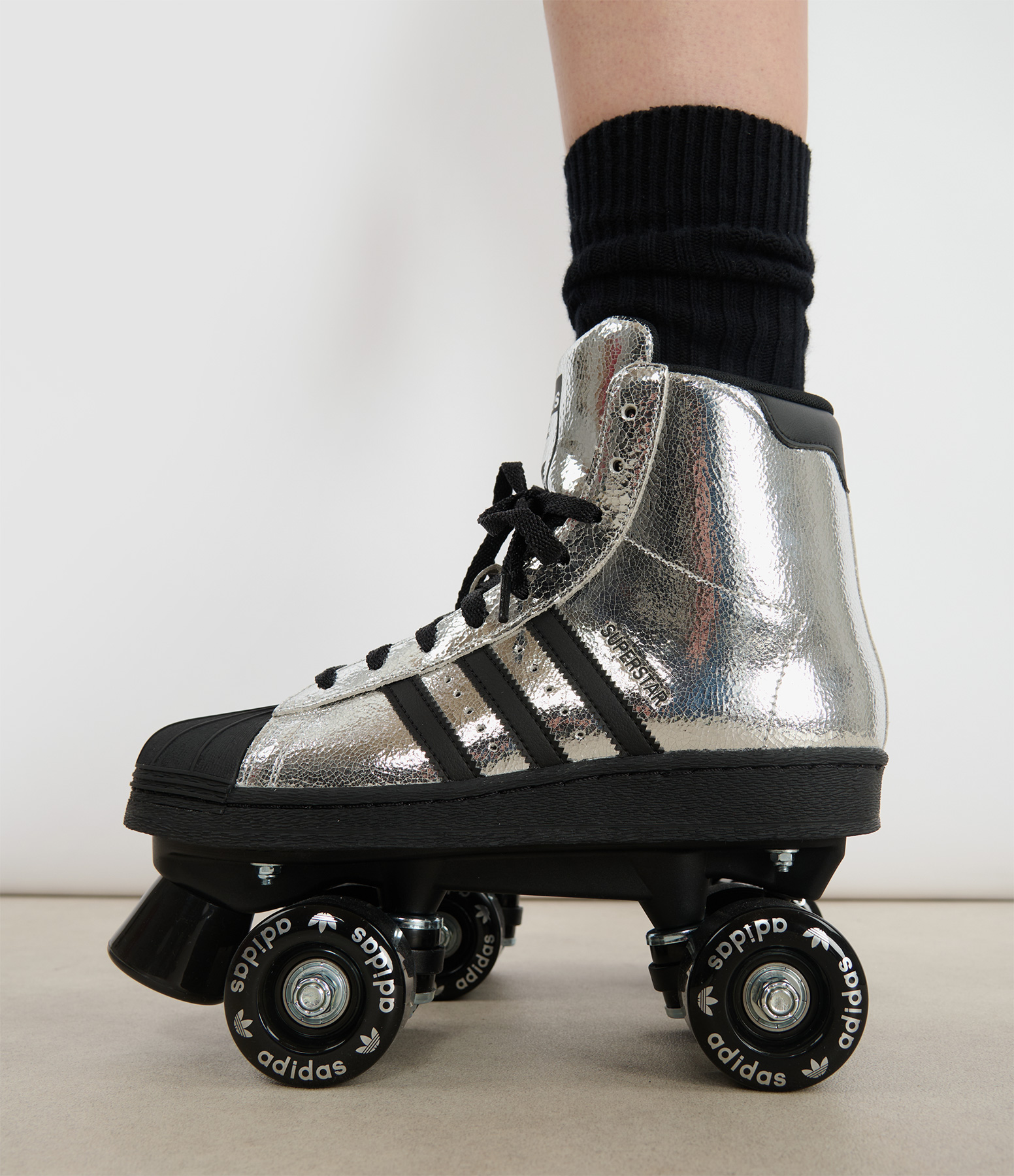 Superstar 82 Skate trainers in Silver Metallic, Core Black and Cloud White